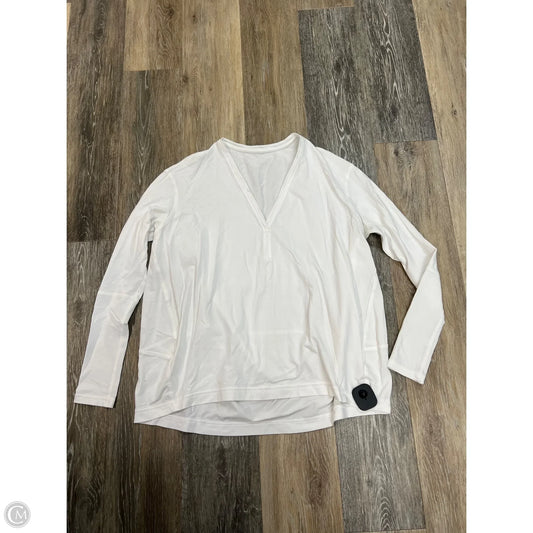 Athletic Top Long Sleeve Crewneck By Lululemon In White, Size: M
