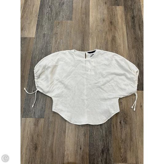 Blouse Short Sleeve By Zara In White, Size: S