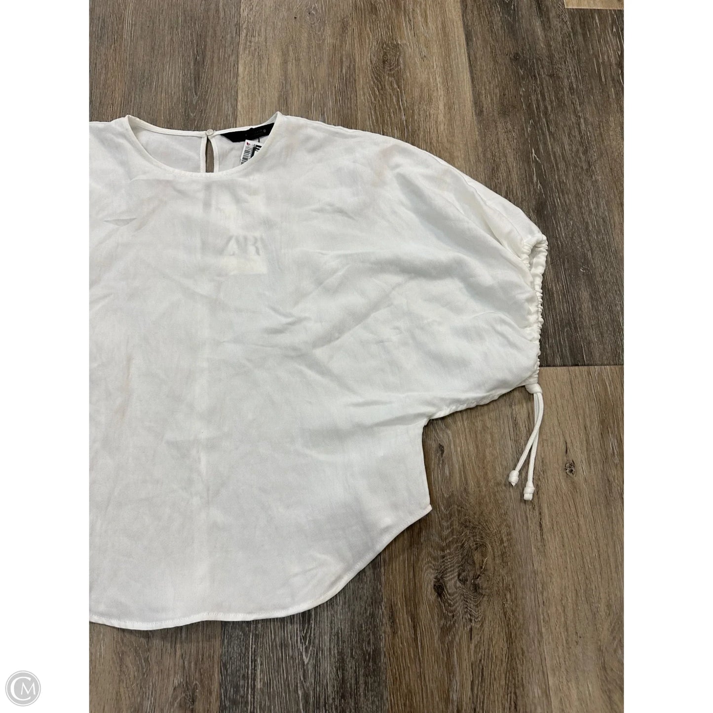 Blouse Short Sleeve By Zara In White, Size: S