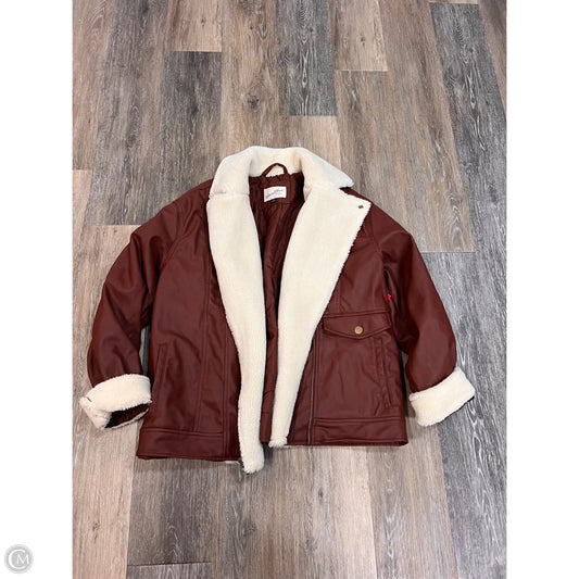 Jacket Moto By Universal Thread In Brown, Size: M