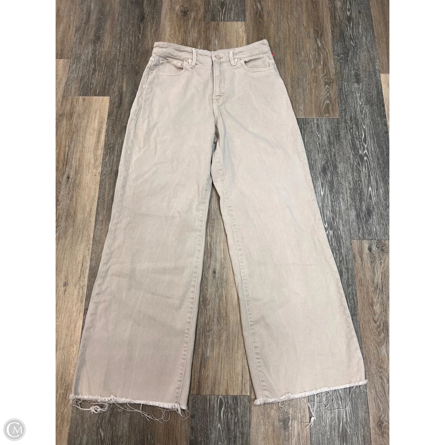 Jeans Wide Leg By Good American In Tan Denim, Size: 4