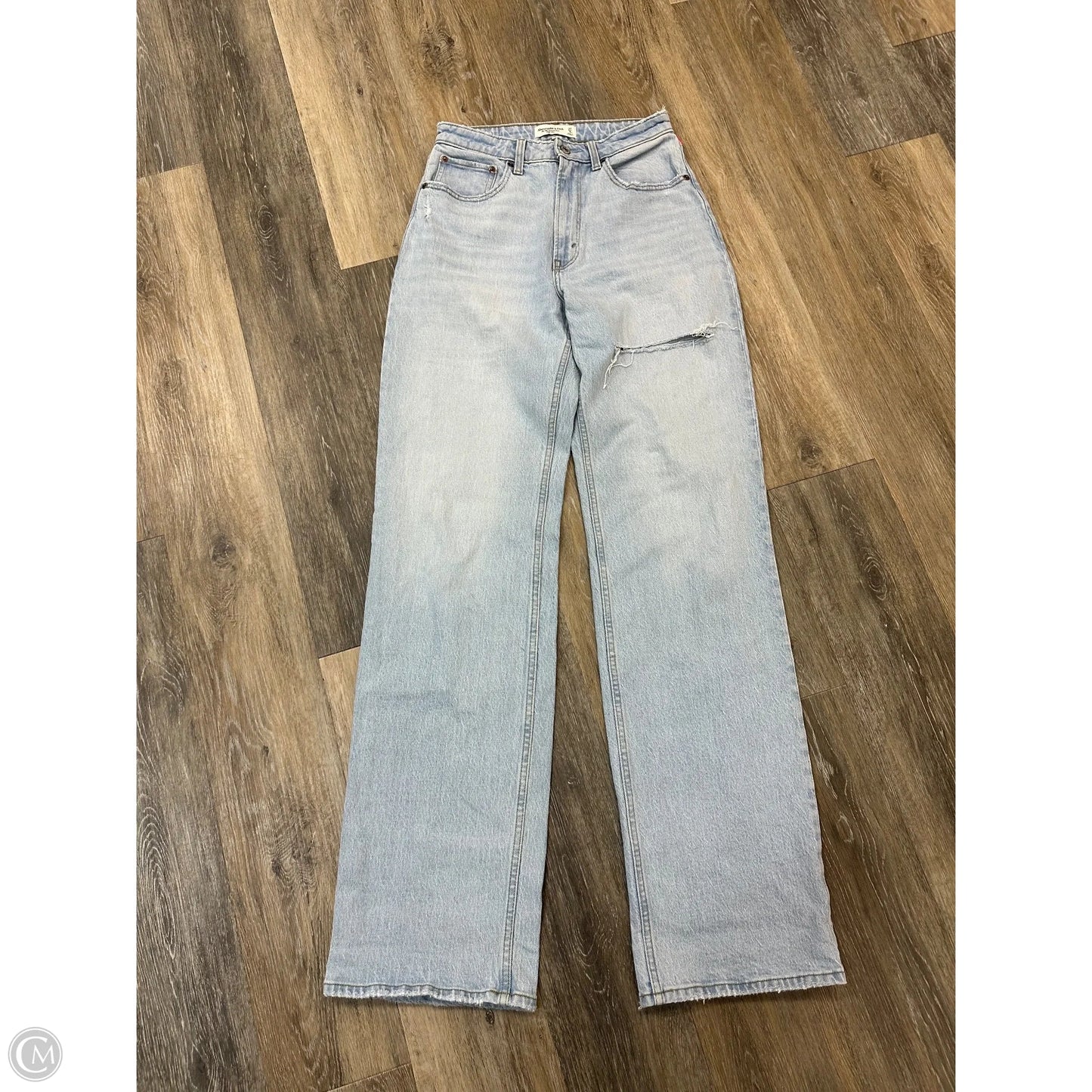 Jeans Straight By Abercrombie And Fitch In Blue Denim, Size: 4XL