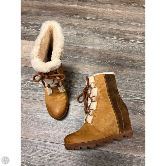 Boots Ankle Heels By Sorel In Tan, Size: 9