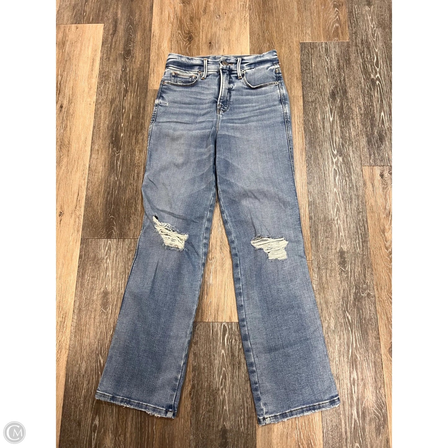 Jeans Straight By Good American In Blue Denim, Size: 2/26