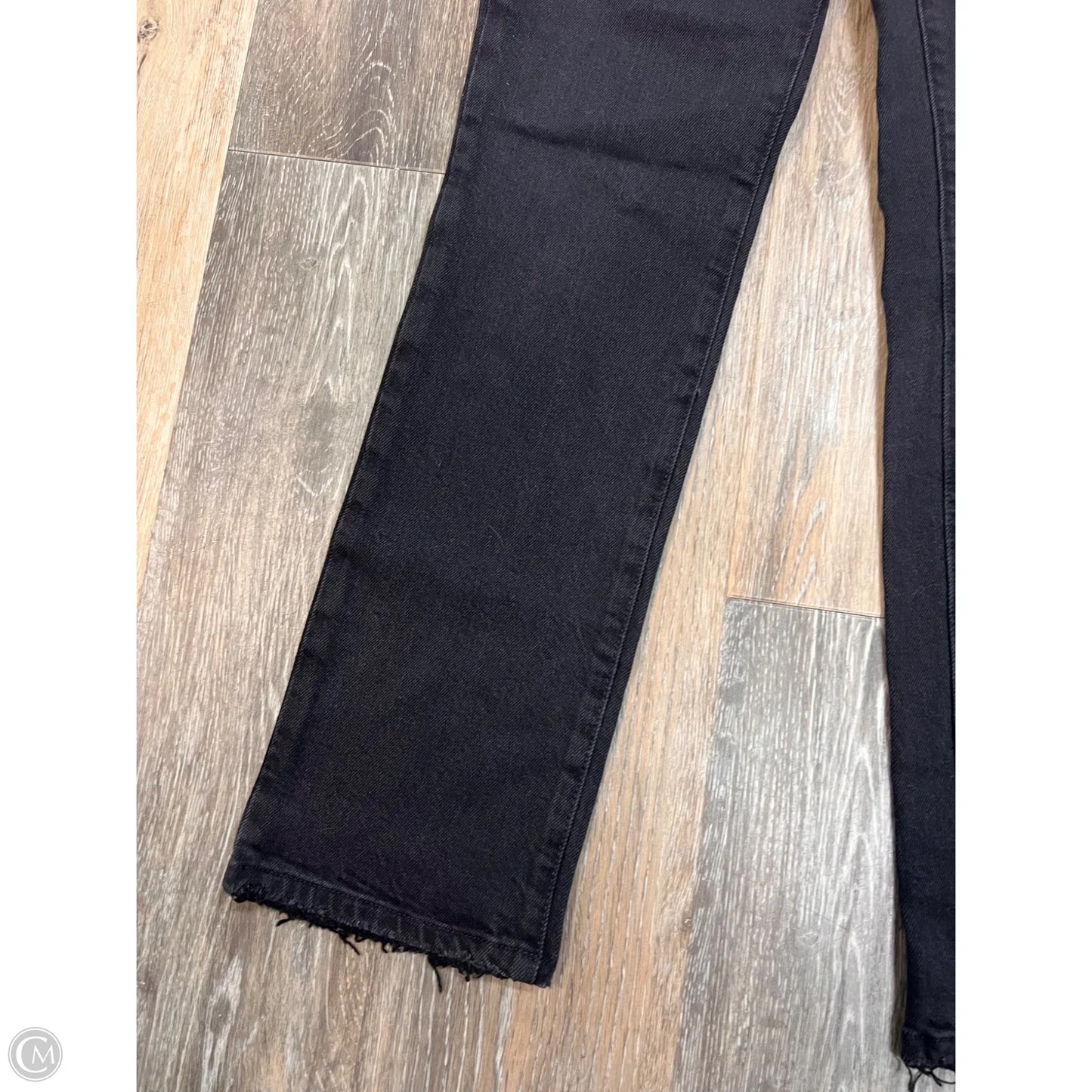 Jeans Straight By Good American In Black Denim, Size: 0/25