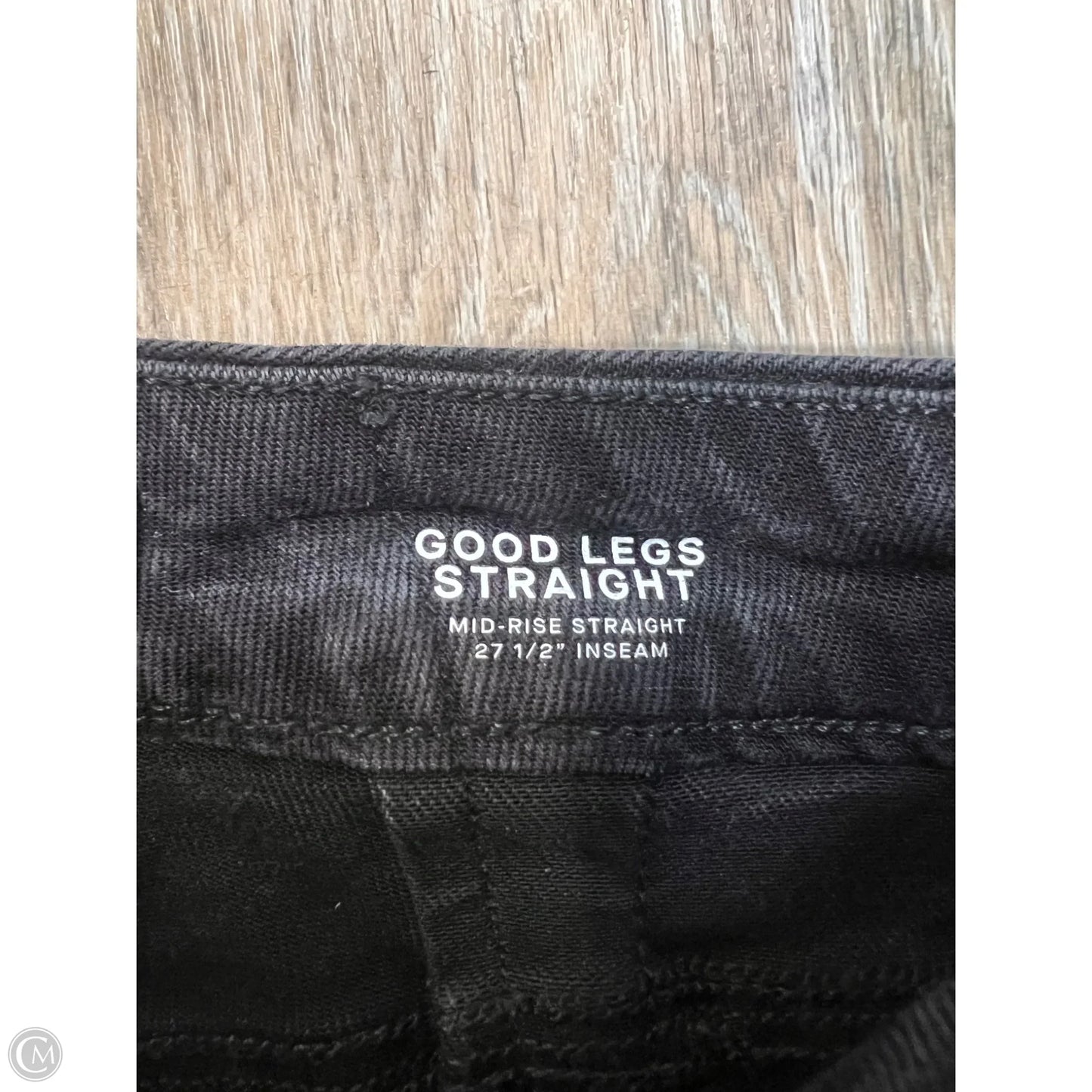 Jeans Straight By Good American In Black Denim, Size: 0/25
