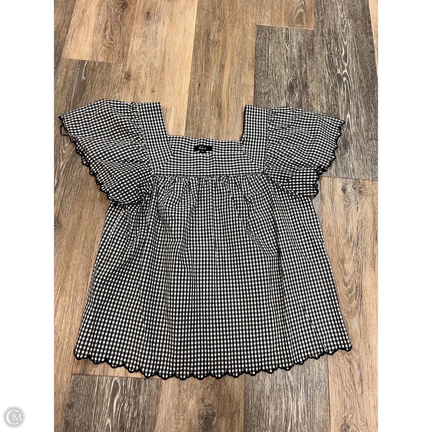 Blouse Short Sleeve By Rails In Checkered Pattern, Size: Xs