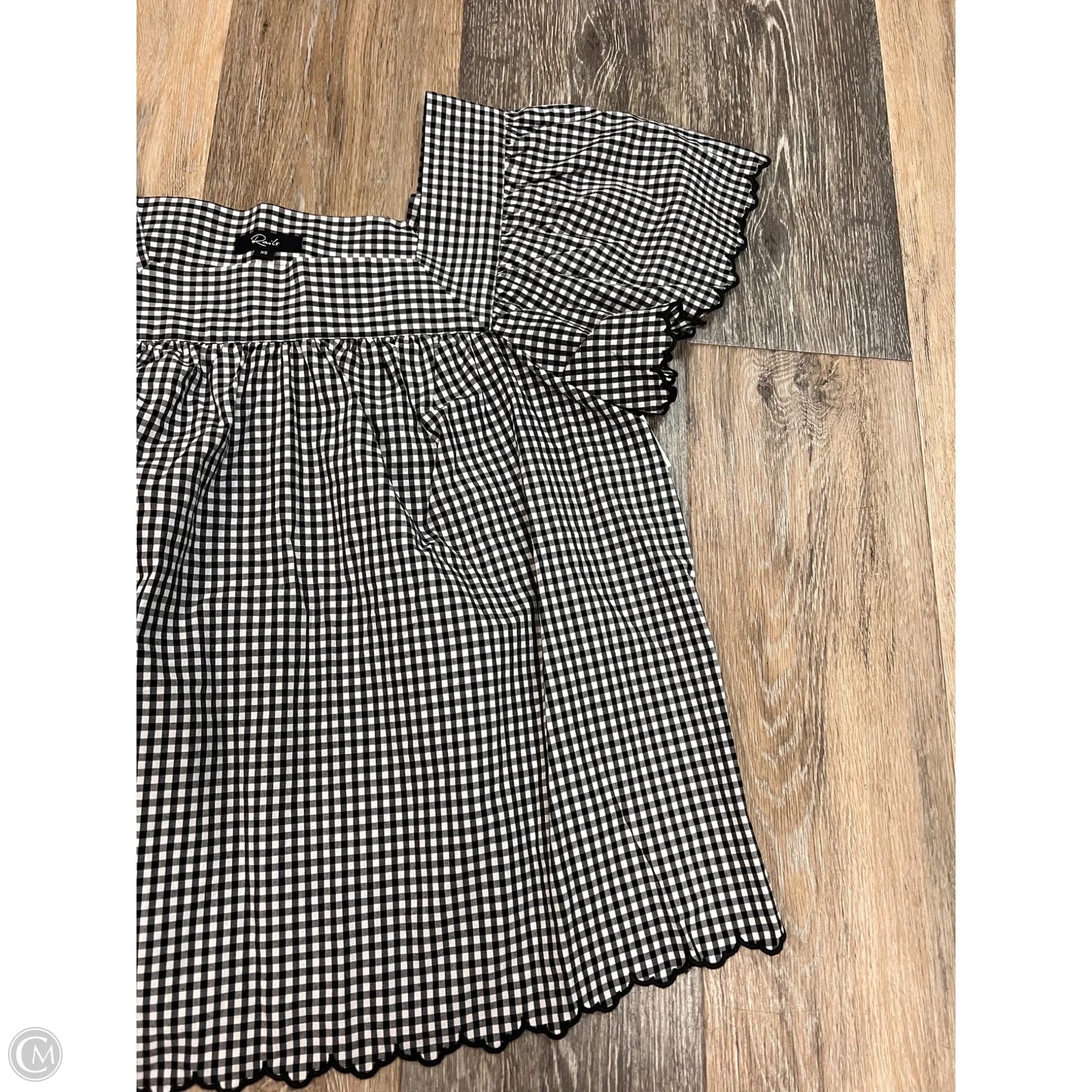 Blouse Short Sleeve By Rails In Checkered Pattern, Size: Xs