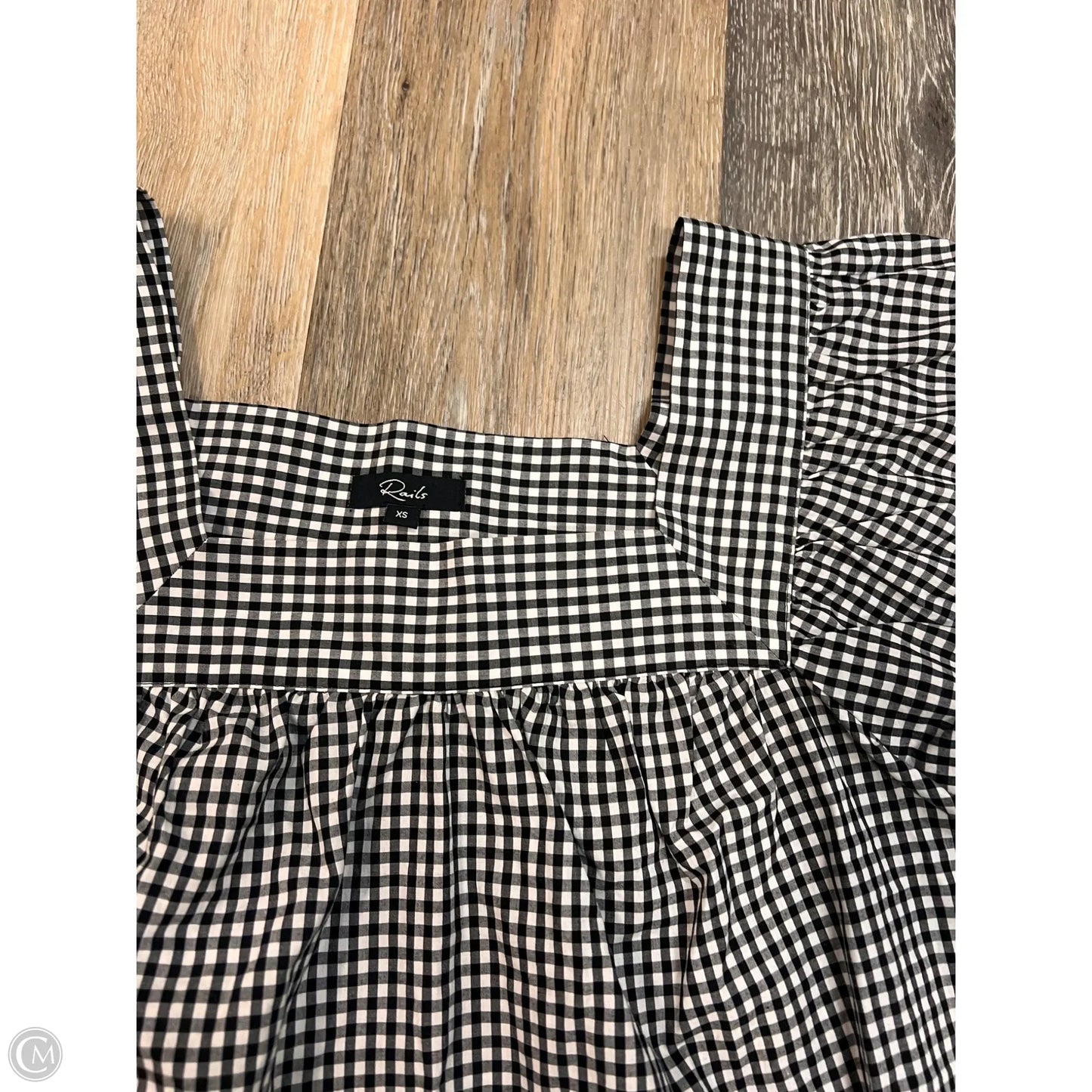 Blouse Short Sleeve By Rails In Checkered Pattern, Size: Xs