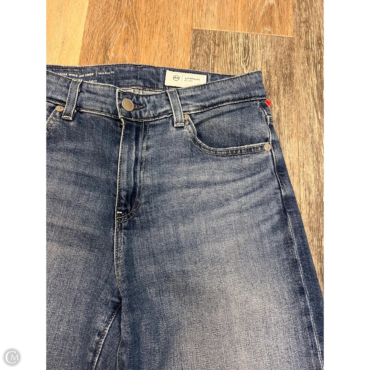 Jeans Wide Leg By Adriano Goldschmied In Blue Denim, Size: 0/24