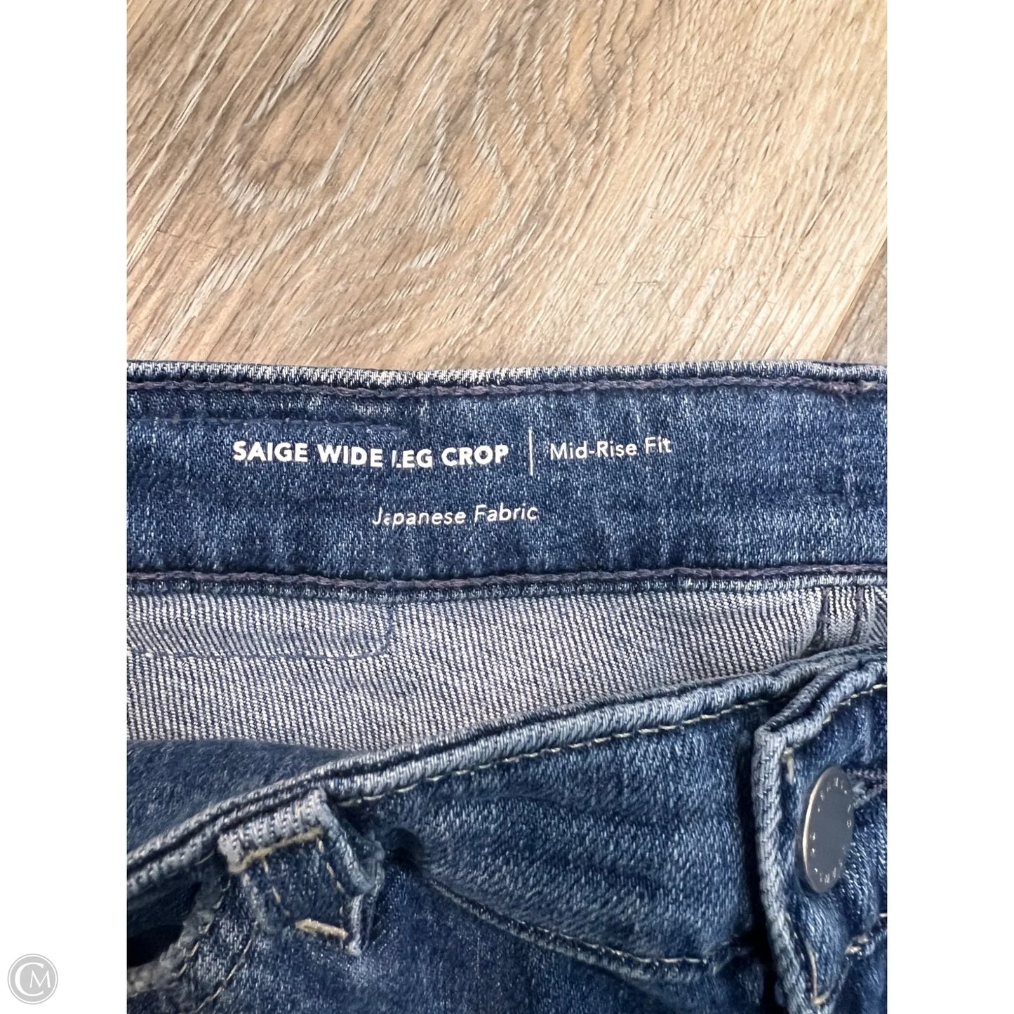 Jeans Wide Leg By Adriano Goldschmied In Blue Denim, Size: 0/24