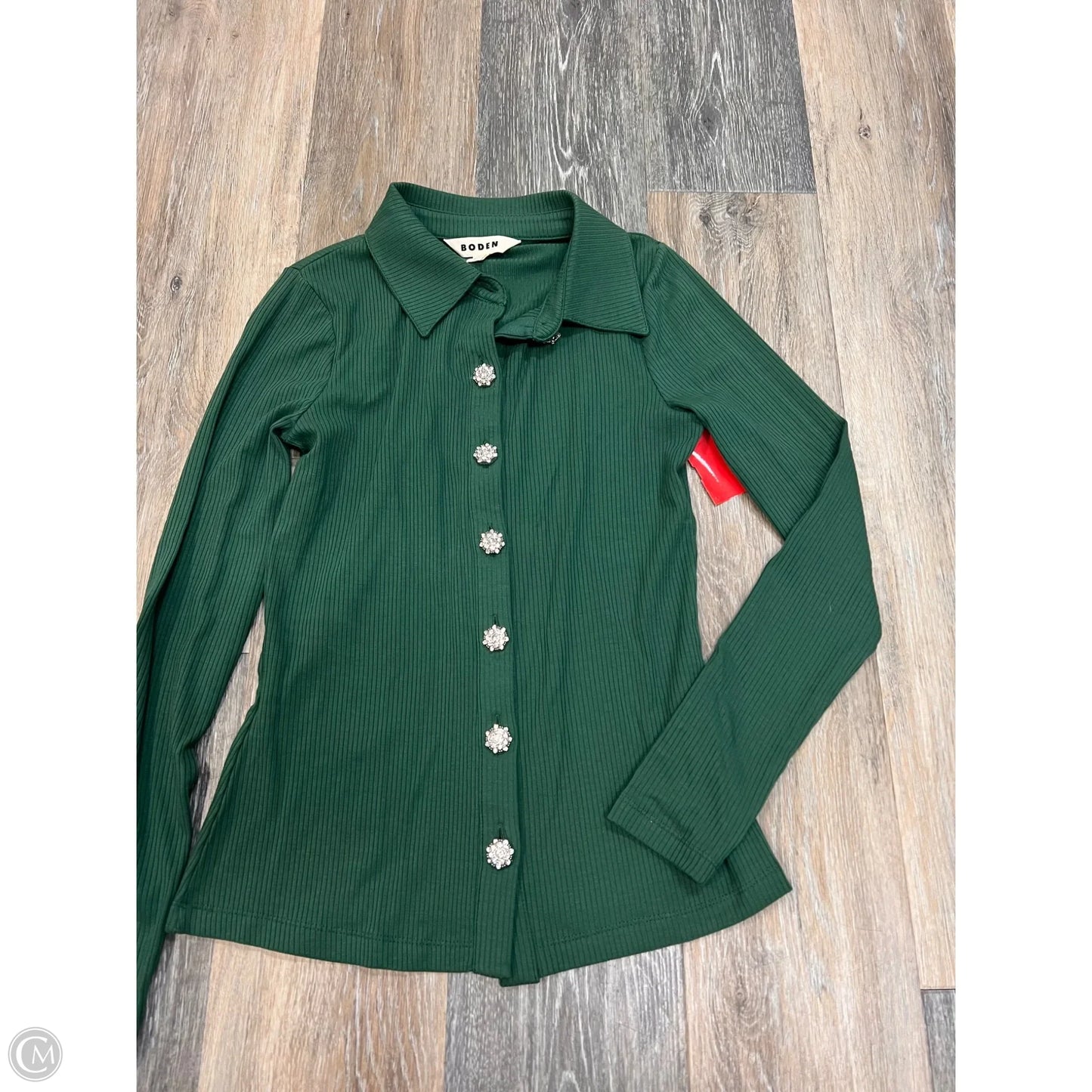 Blouse Long Sleeve By Boden In Green, Size: S