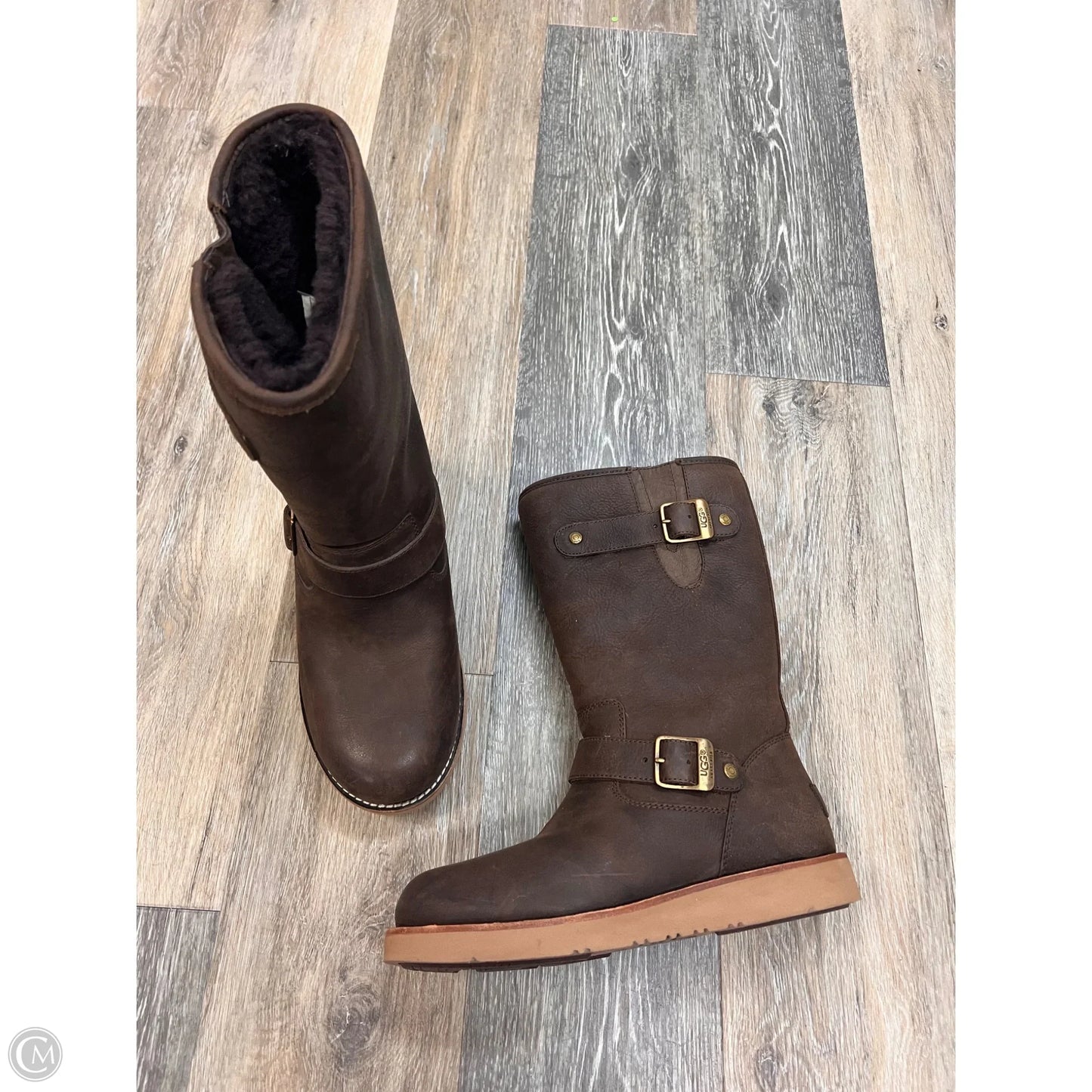 Boots Designer By Ugg In Brown, Size: 7