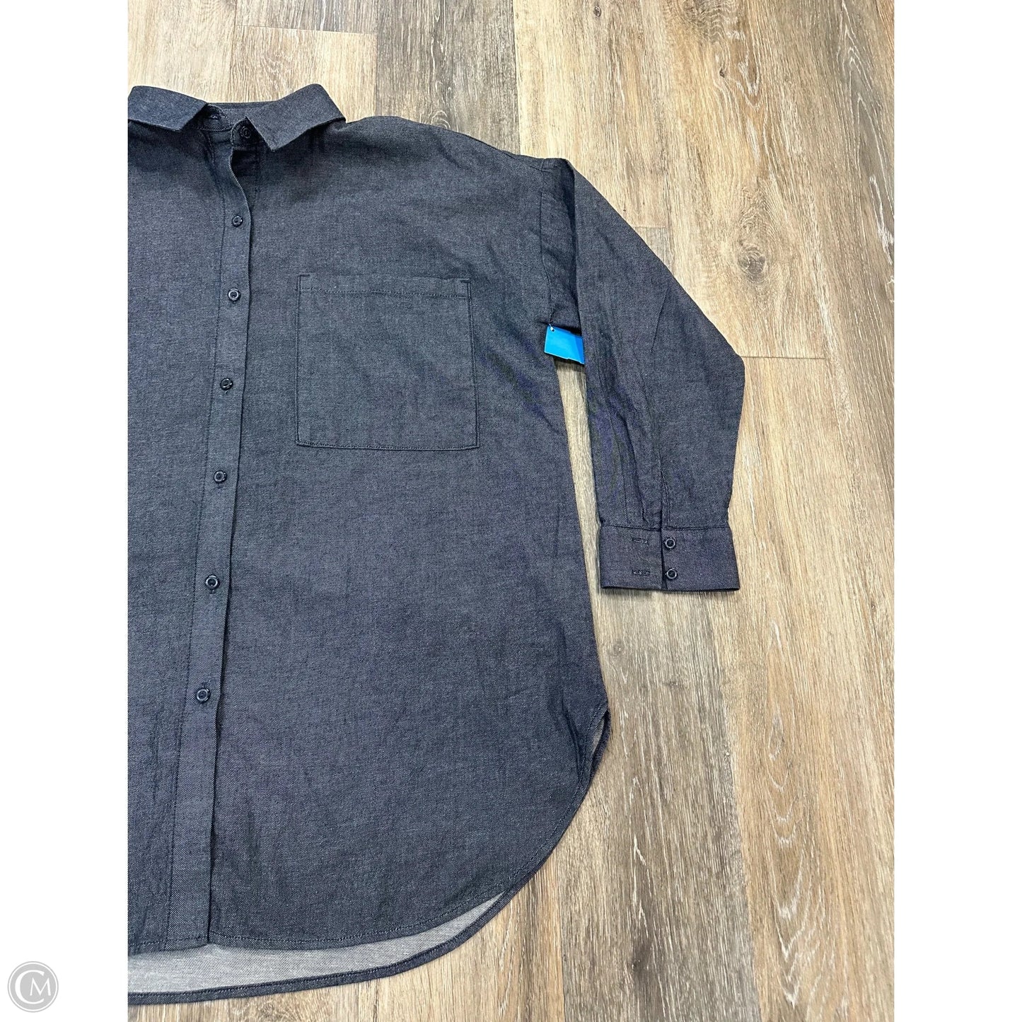 Blouse Long Sleeve By Eileen Fisher In Blue Denim, Size: M