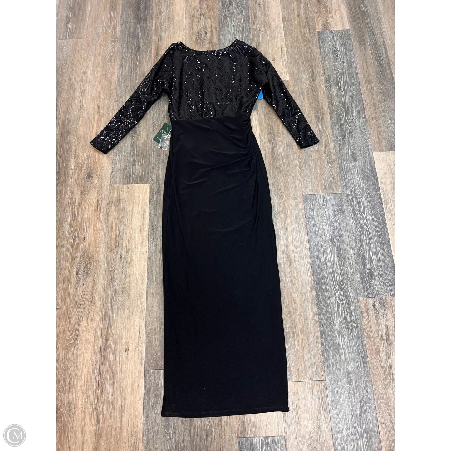 -Dress Party Long By Lauren By Ralph Lauren In Black, Size: S