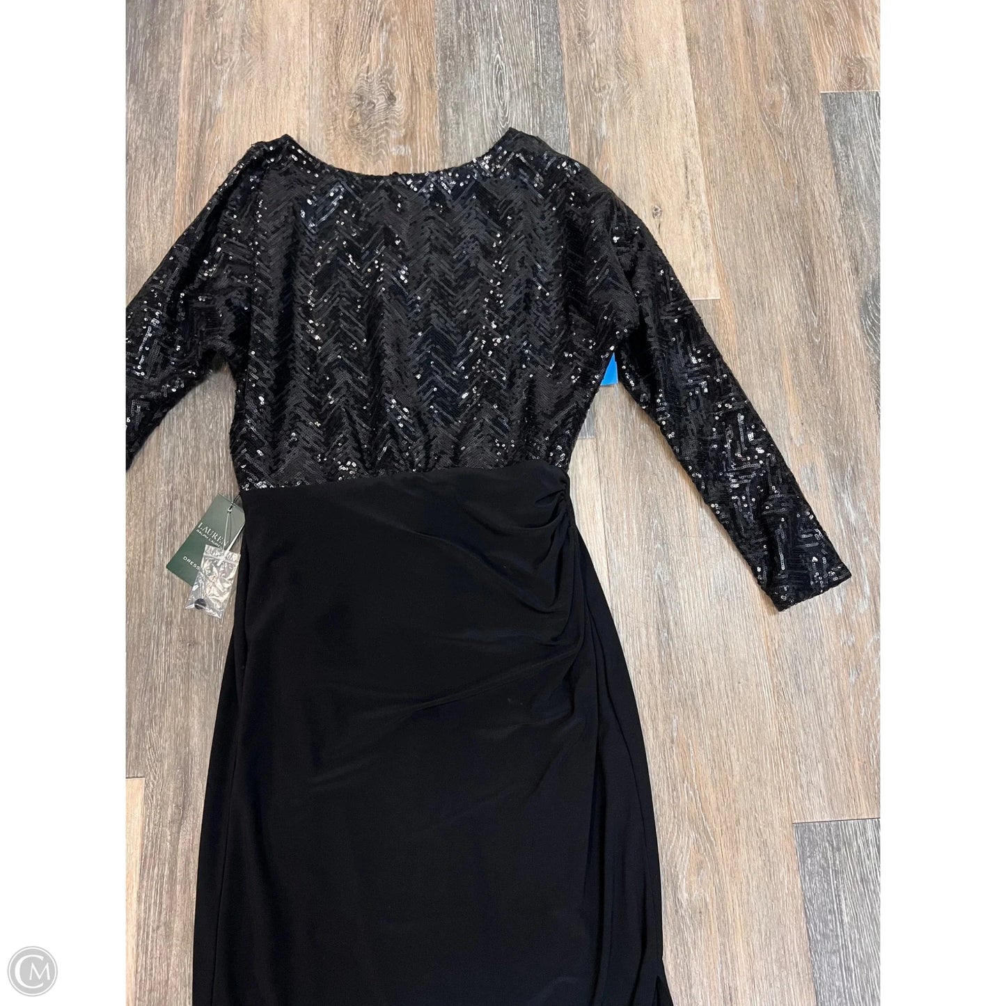 -Dress Party Long By Lauren By Ralph Lauren In Black, Size: S