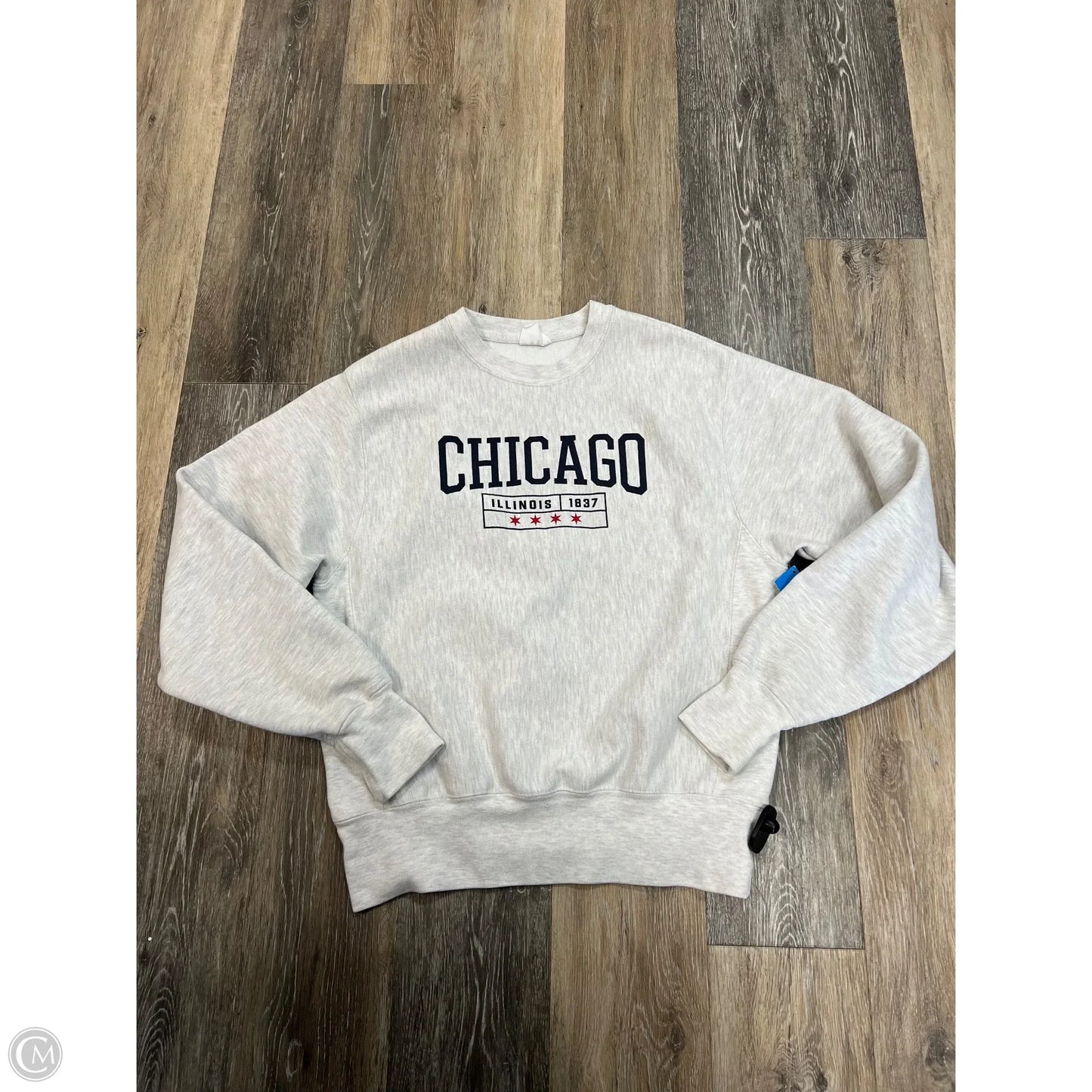 Athletic Sweatshirt Crewneck By Champion In Grey, Size: S