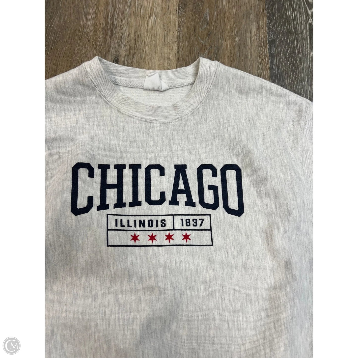 Athletic Sweatshirt Crewneck By Champion In Grey, Size: S