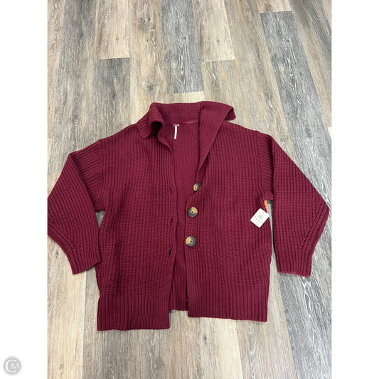 Sweater Cardigan By Free People In Maroon, Size: S