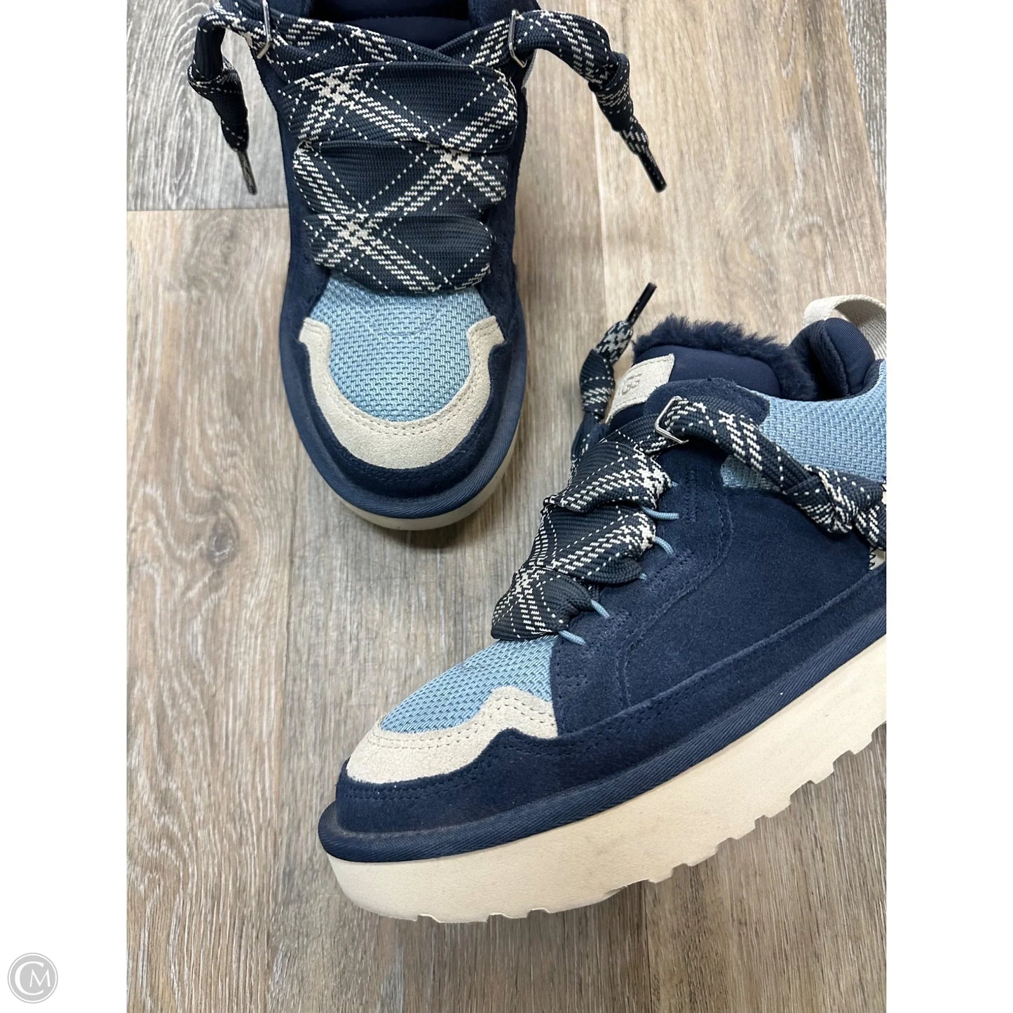 Shoes Sneakers By Ugg In Blue & White, Size: 10