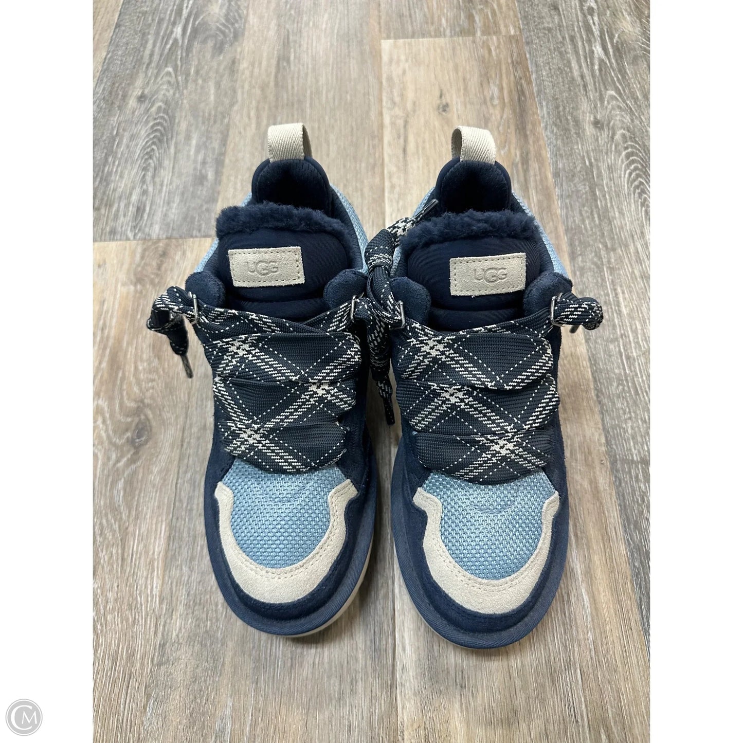 Shoes Sneakers By Ugg In Blue & White, Size: 10