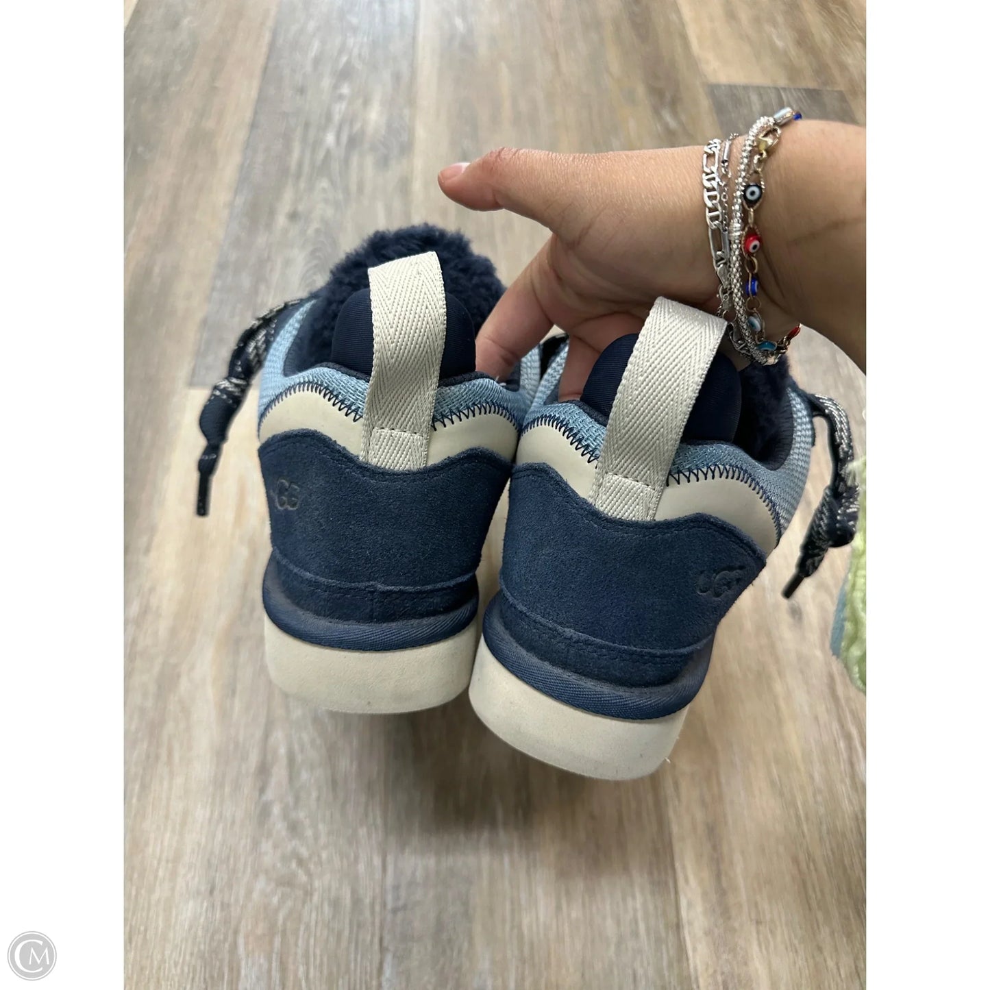 Shoes Sneakers By Ugg In Blue & White, Size: 10