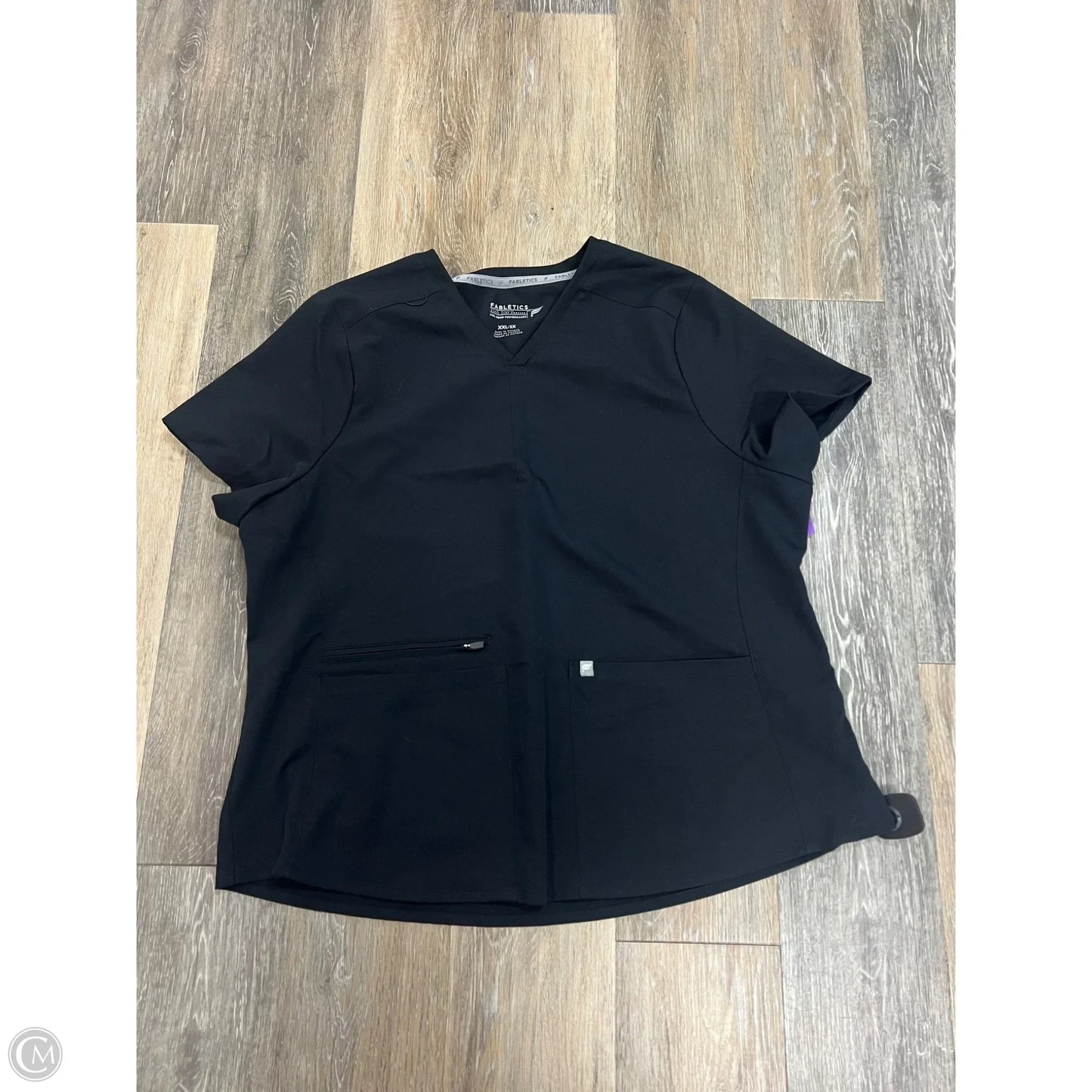 Scrub Top Short Sleeve By Fabletics In Black, Size: Xxl