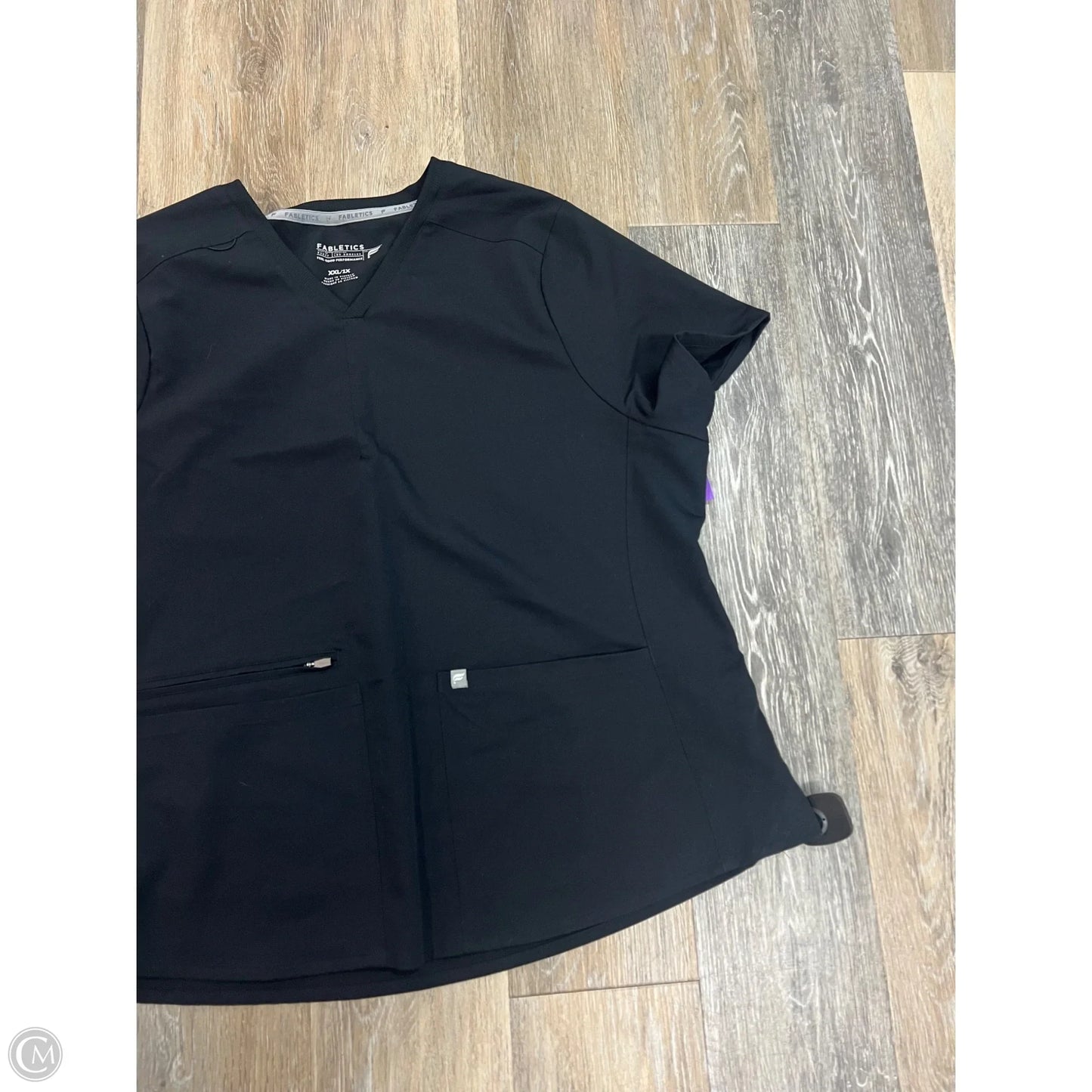 Scrub Top Short Sleeve By Fabletics In Black, Size: Xxl