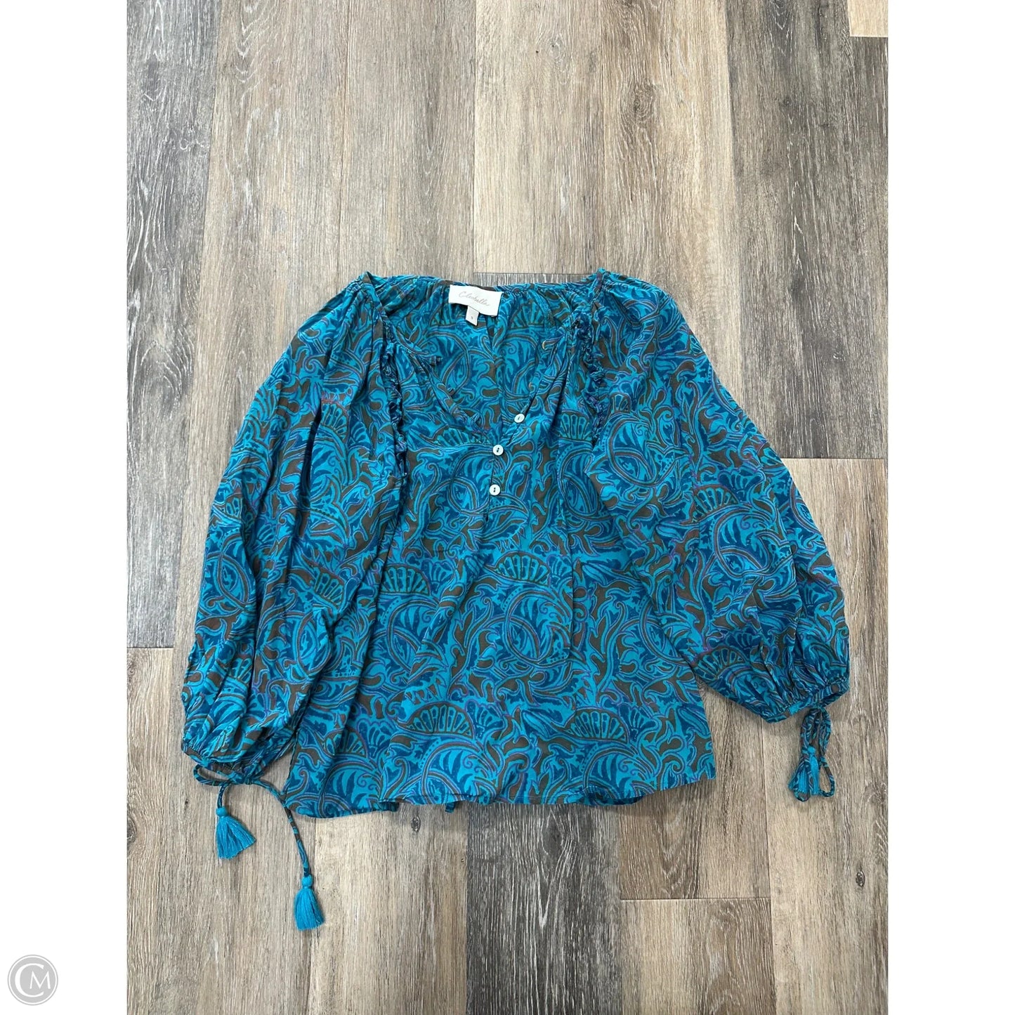 Blouse Long Sleeve By Cleobella In Blue, Size: S
