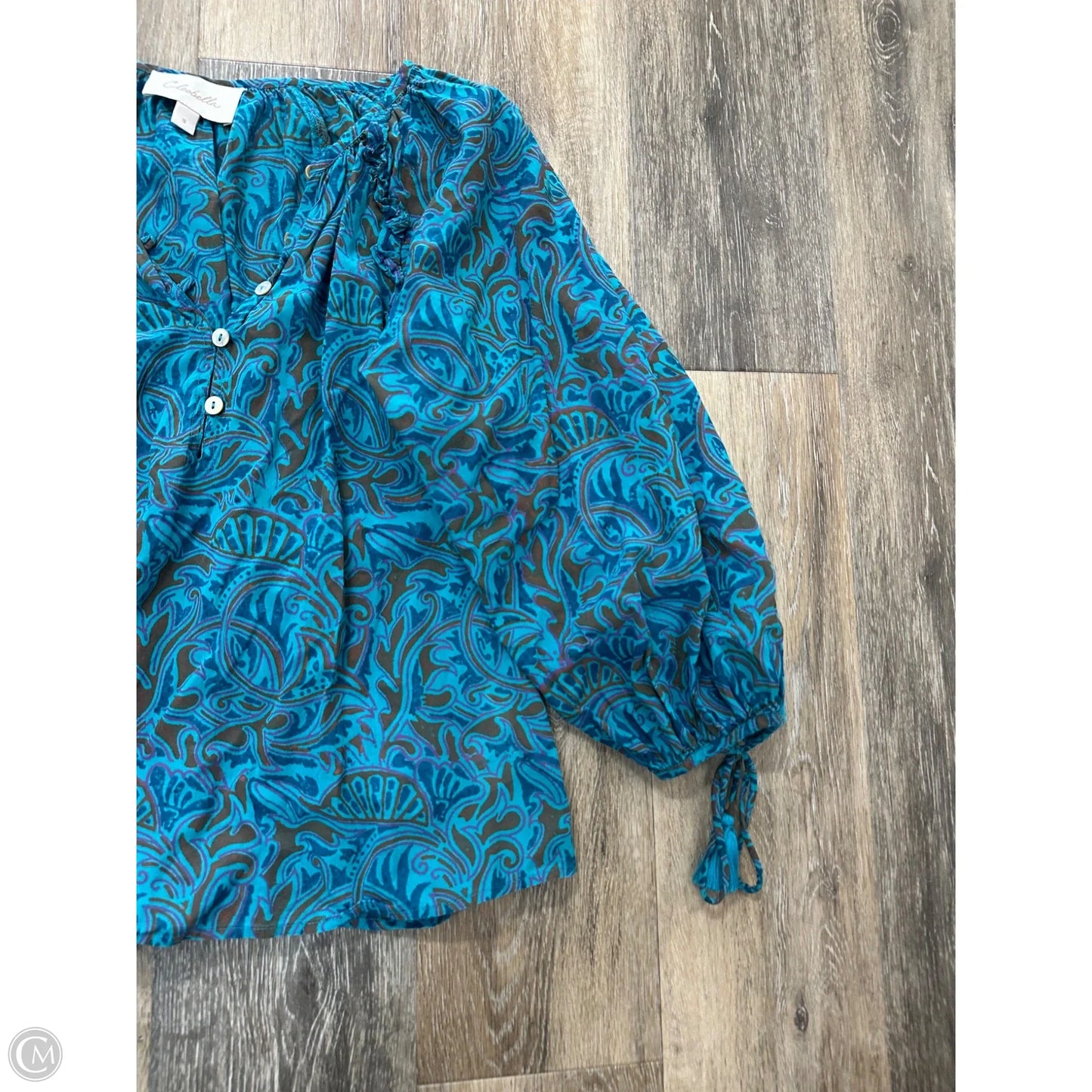 Blouse Long Sleeve By Cleobella In Blue, Size: S