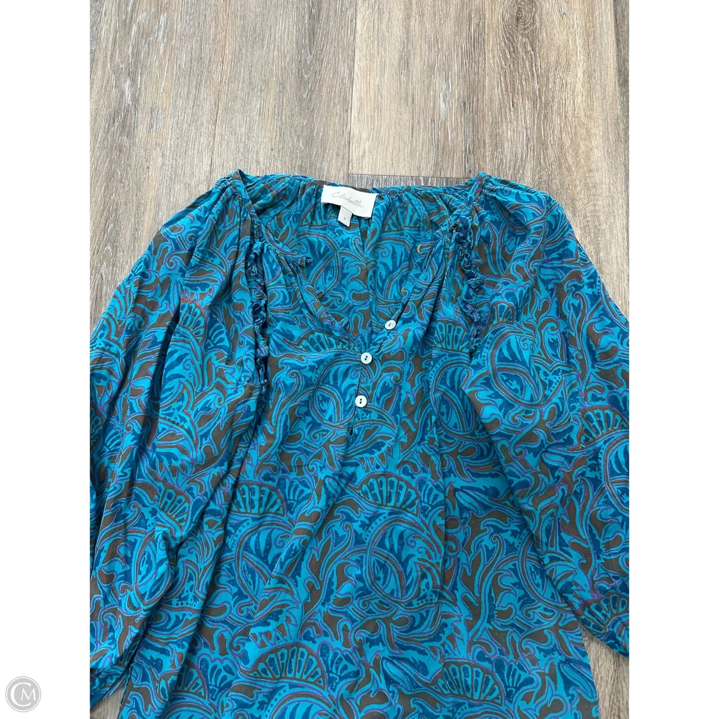 Blouse Long Sleeve By Cleobella In Blue, Size: S