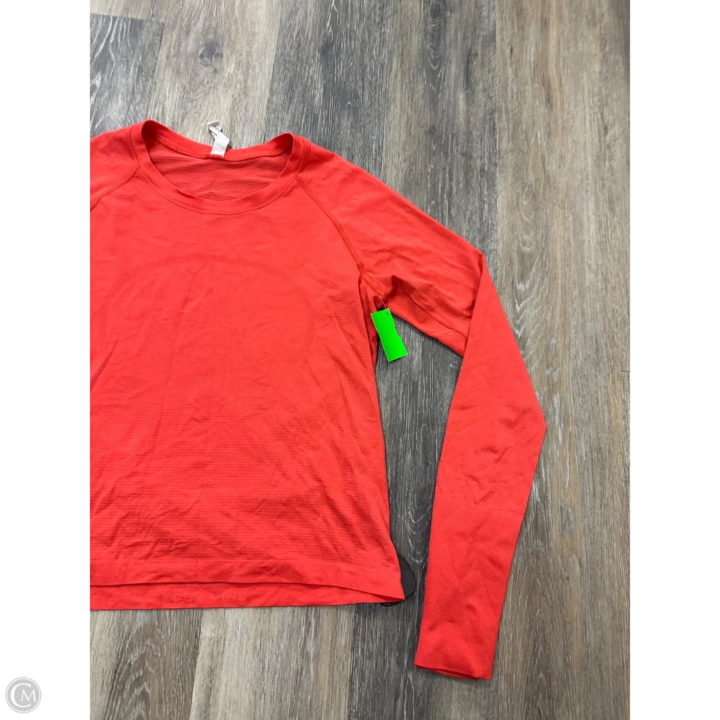 Athletic Top Long Sleeve Collar By Lululemon In Orange, Size: 10