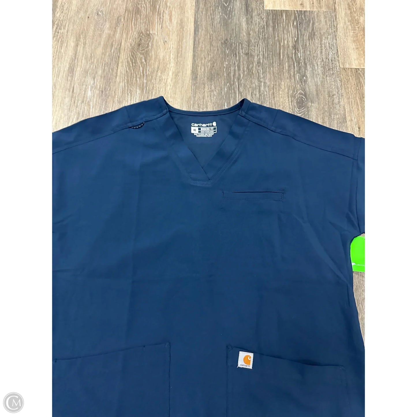 Scrub Top Short Sleeve By Carhartt In Navy, Size: Xs