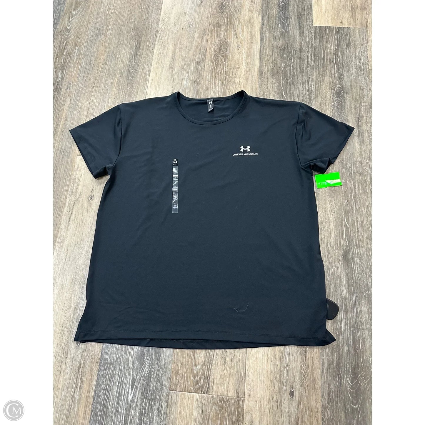 Athletic Top Short Sleeve By Under Armour In Black, Size: M