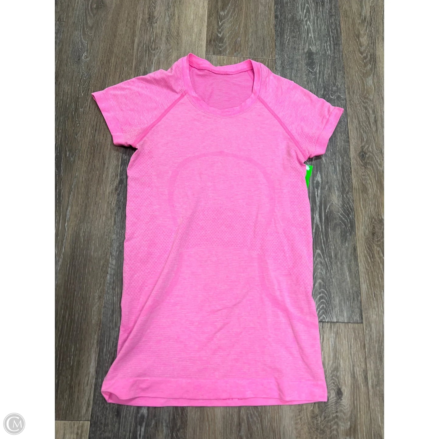 Athletic Top Short Sleeve By Lululemon In Pink, Size: 4