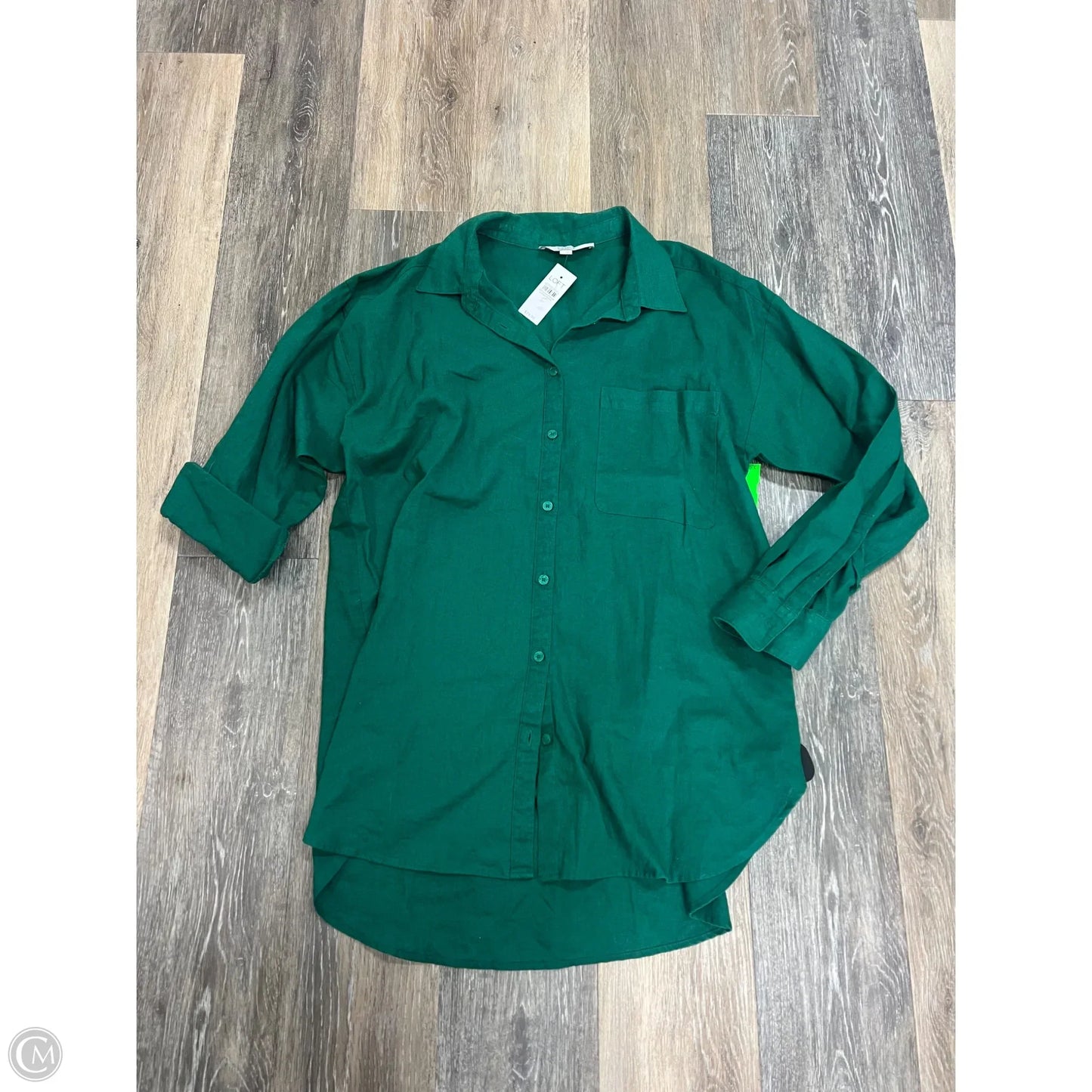 Blouse Long Sleeve By Loft In Green, Size: L