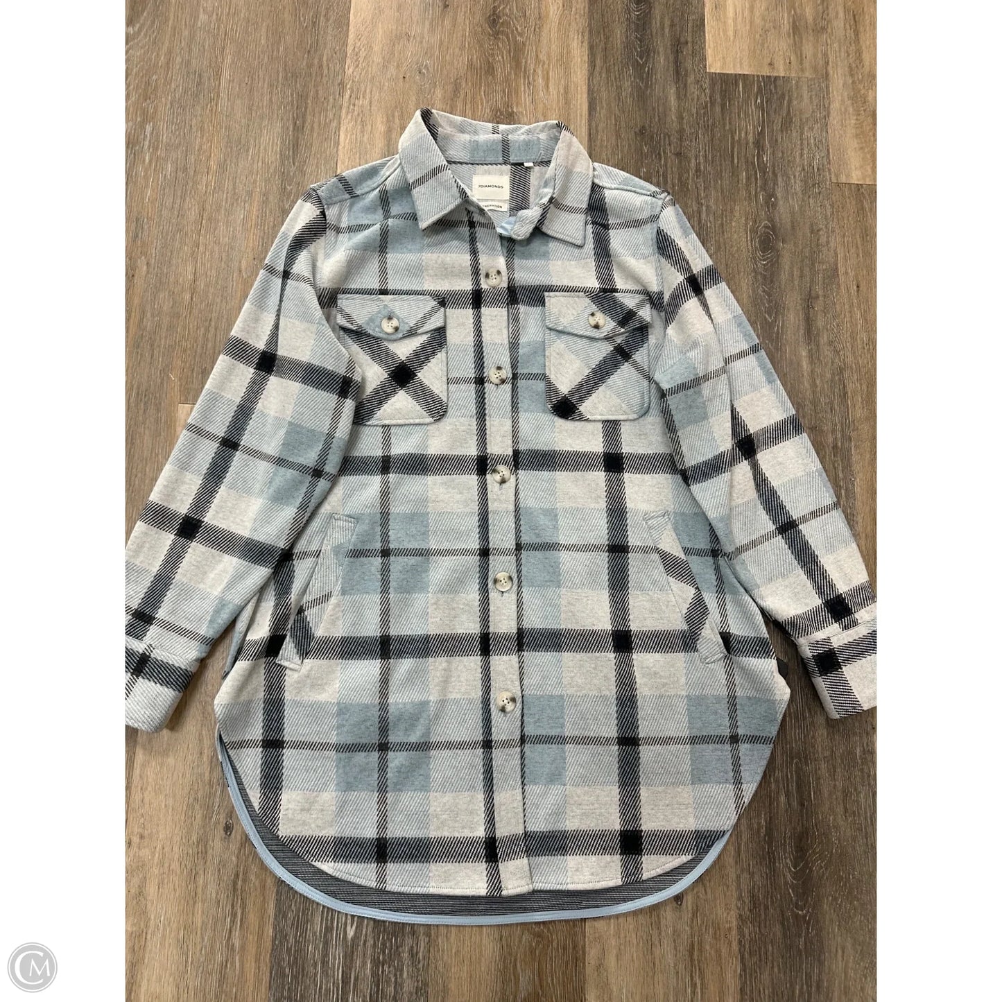 Jacket Shirt By 7Diamonds In Plaid Pattern, Size: L
