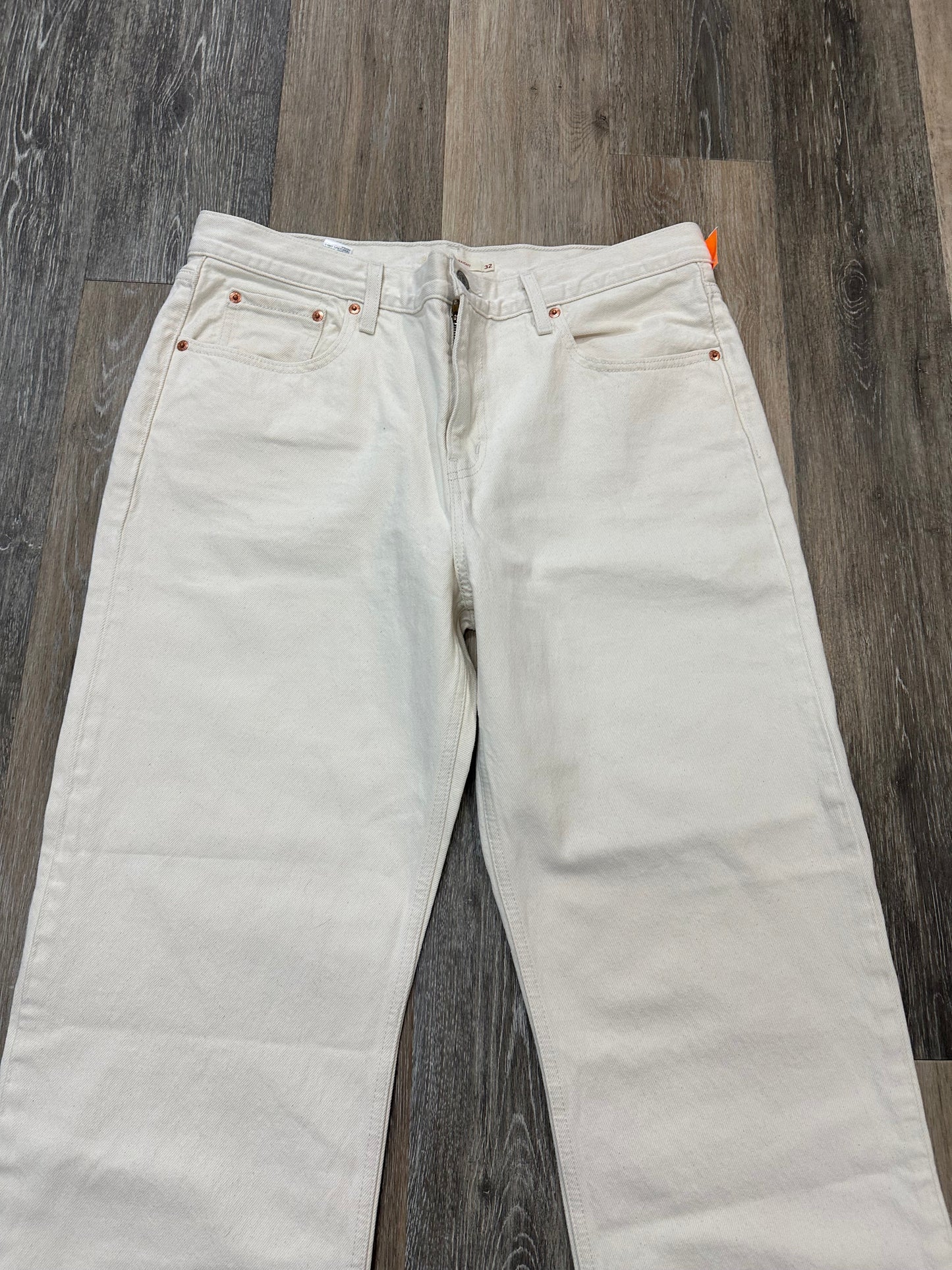 Jeans Straight By Levis In White Denim, Size: 14