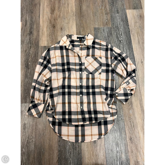 Blouse Long Sleeve By Sanctuary In Plaid Pattern, Size: Xs