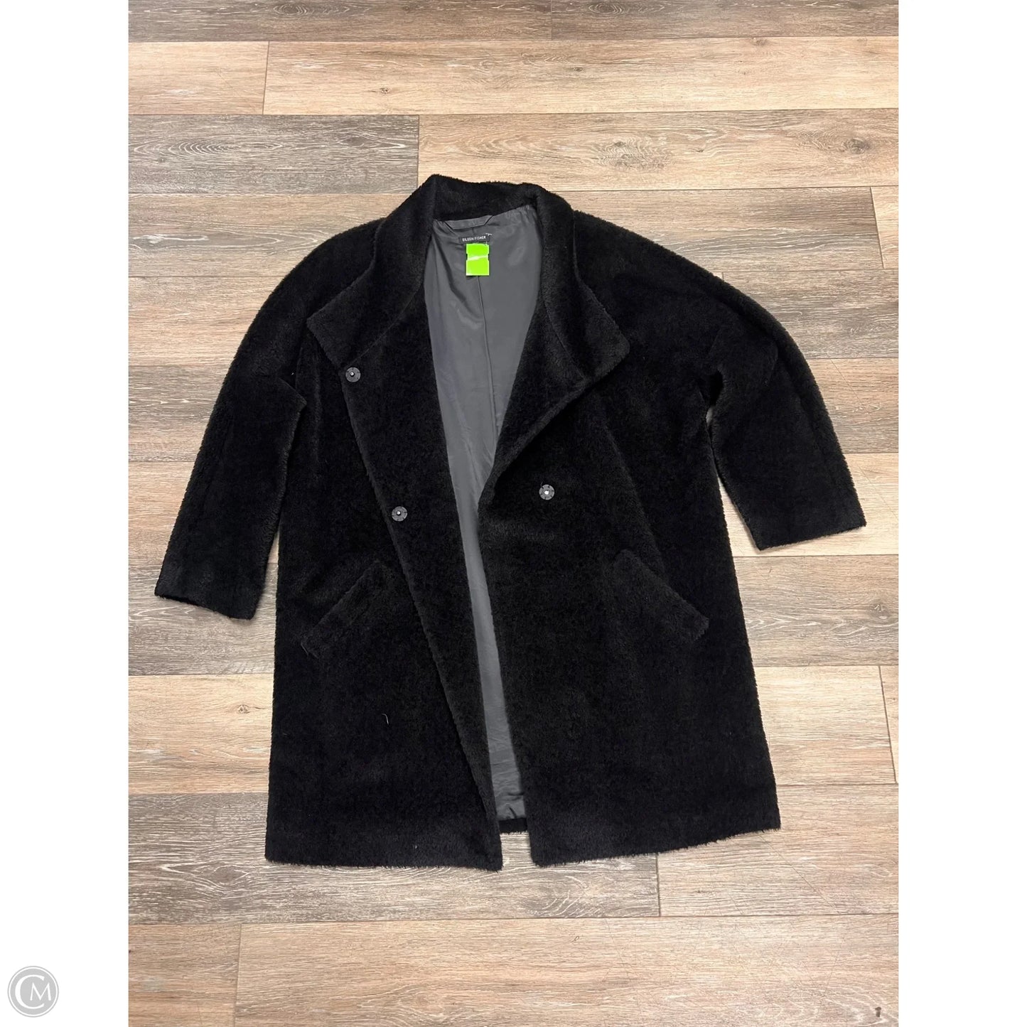 Coat Faux Fur & Sherpa By Eileen Fisher In Black, Size: M