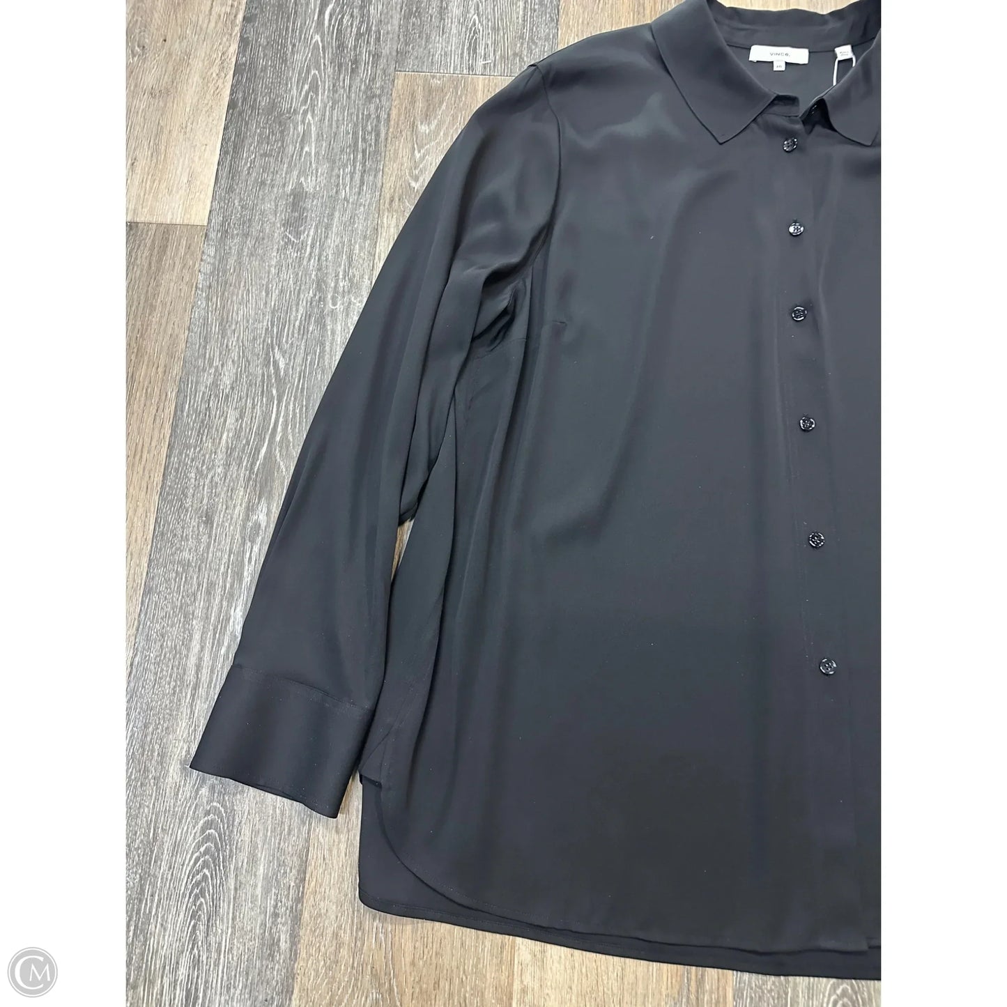 Blouse Long Sleeve By Vince In Black, Size: Xxl