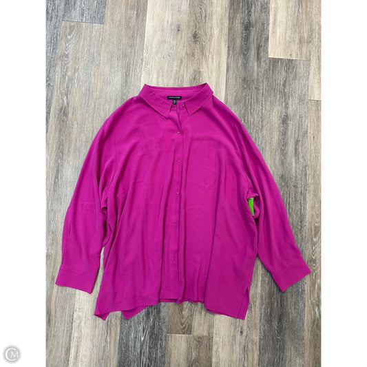 Blouse Long Sleeve By Eileen Fisher In Pink, Size: 3x