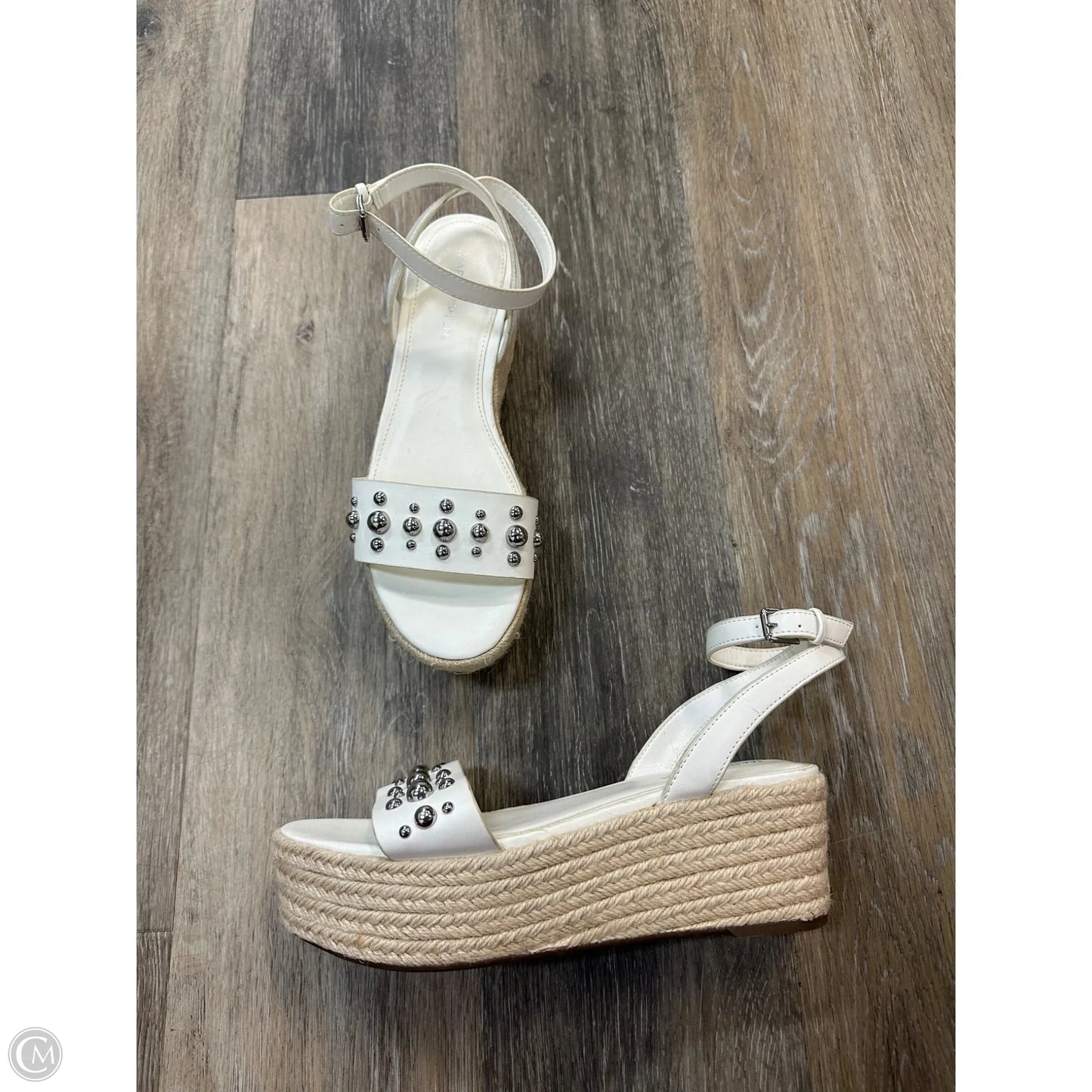 Sandals Heels Wedge By Marc Fisher In White, Size: 7.5