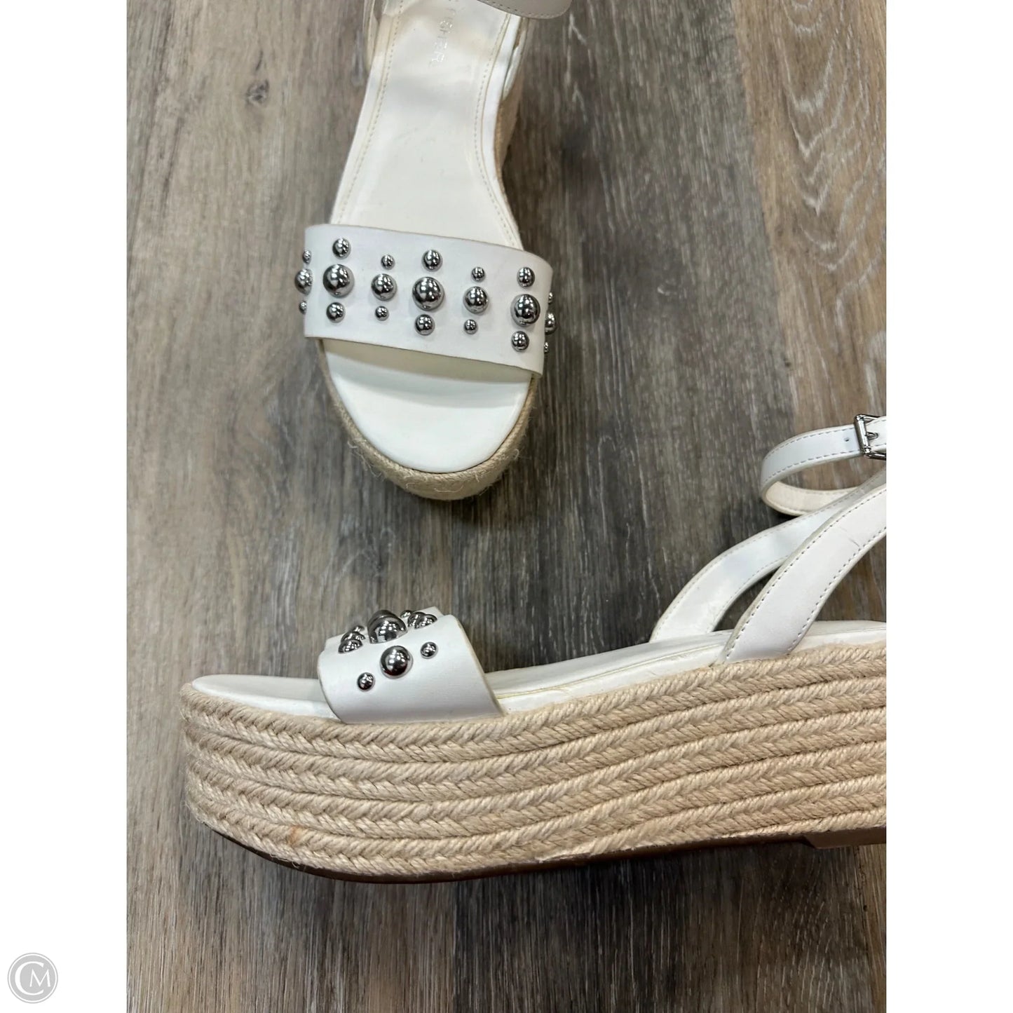 Sandals Heels Wedge By Marc Fisher In White, Size: 7.5