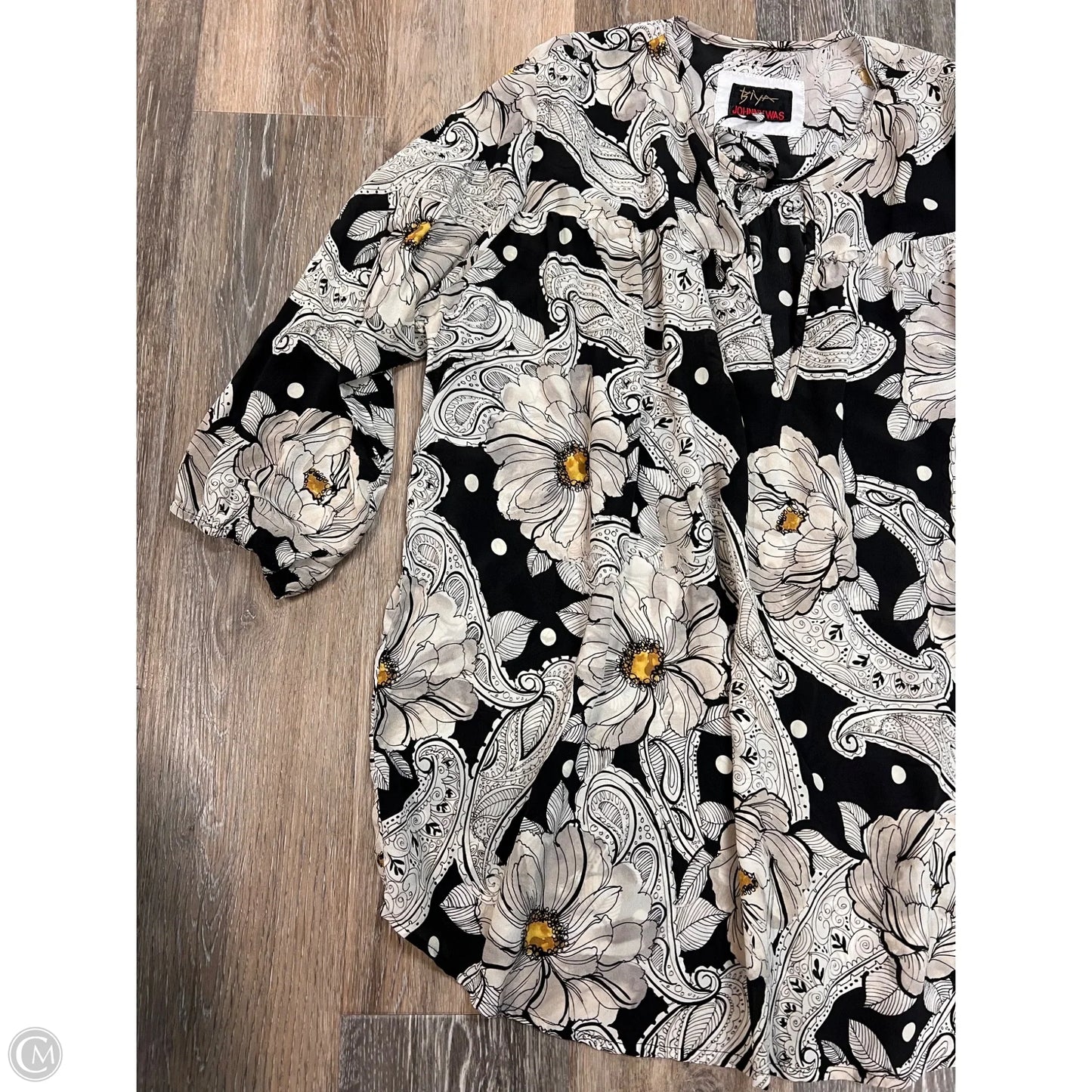 Blouse Long Sleeve By Johnny Was In Black, Size: M