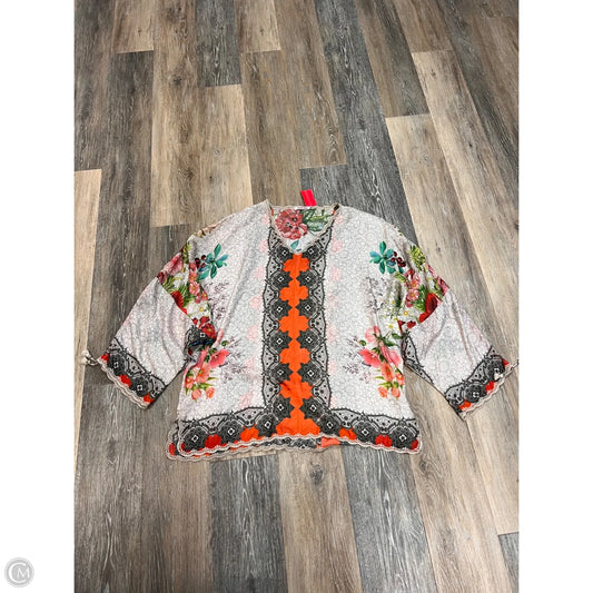 Blouse Long Sleeve By Johnny Was In Tan, Size: M