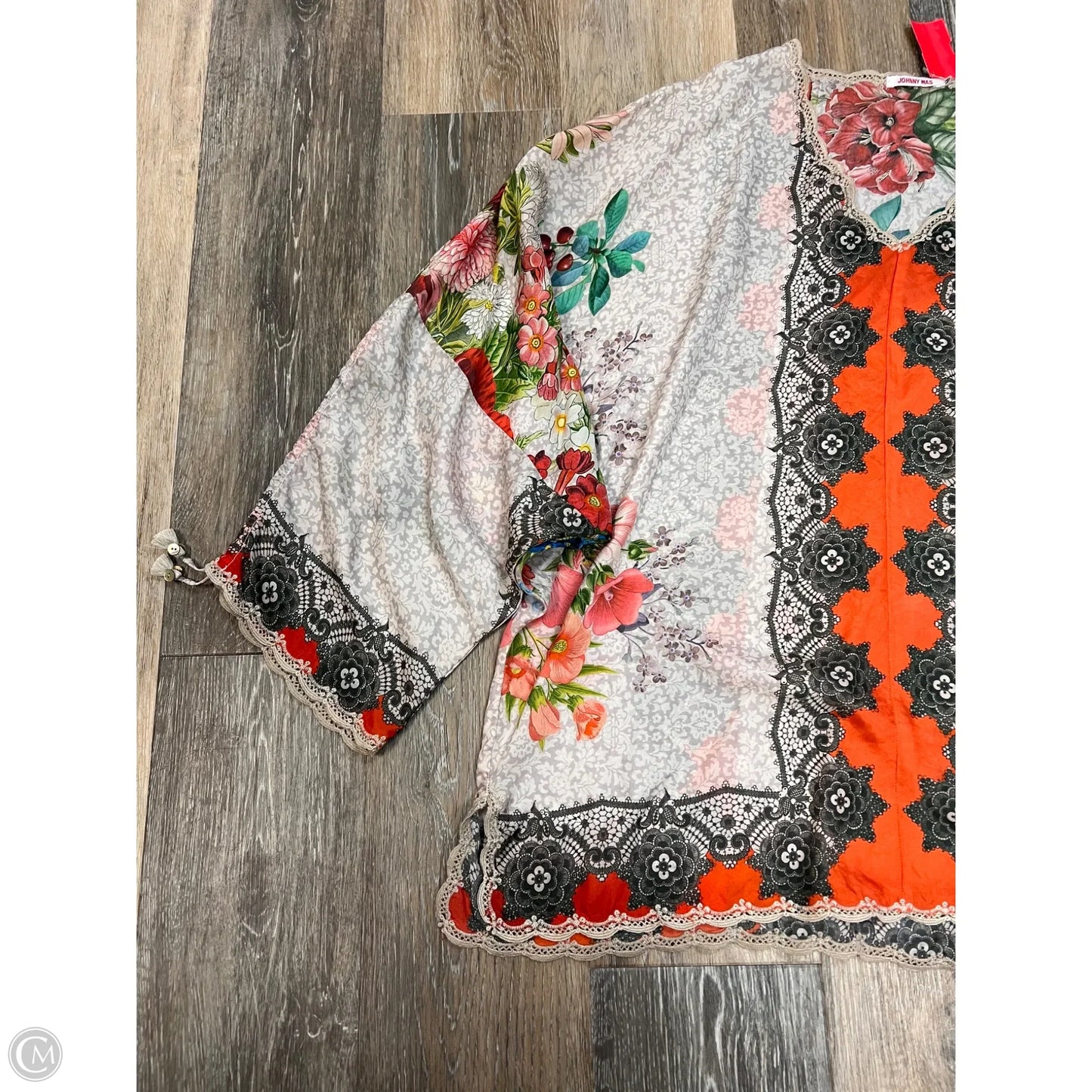 Blouse Long Sleeve By Johnny Was In Tan, Size: M