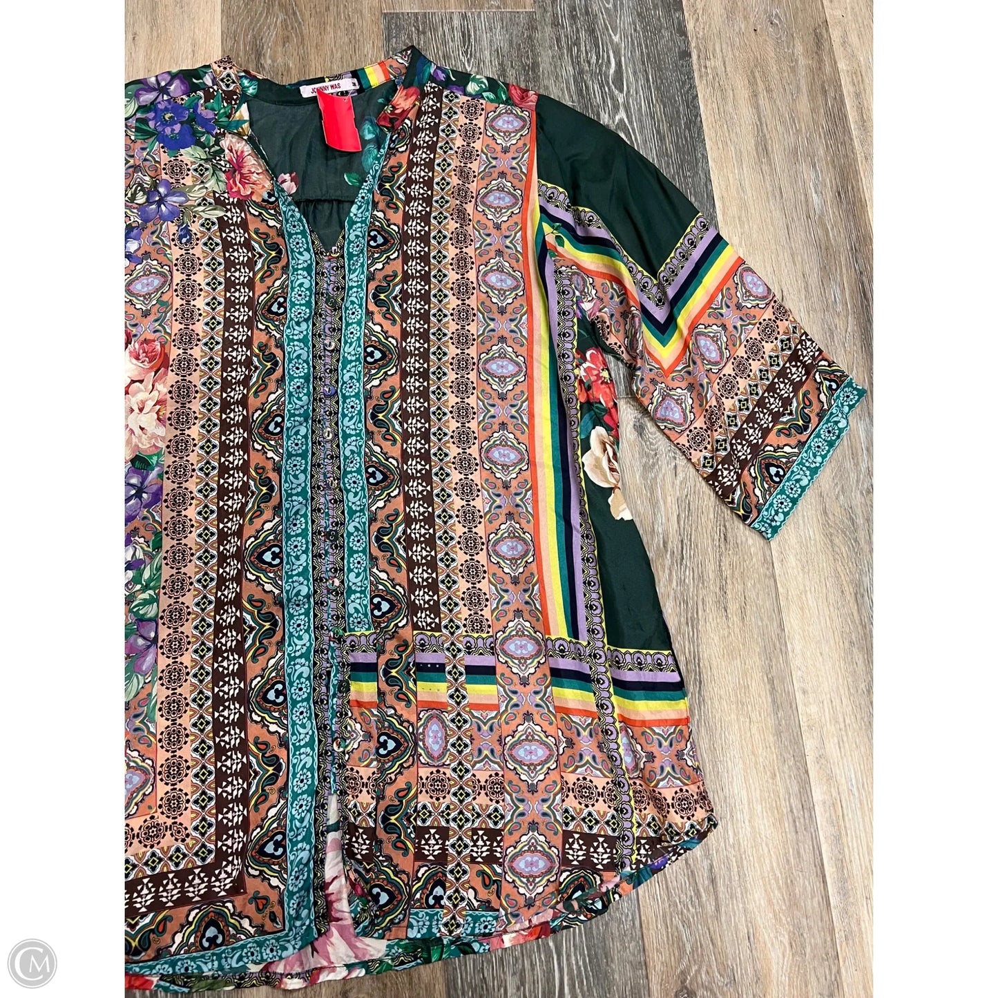 Blouse Long Sleeve By Johnny Was In Multi-colored, Size: M