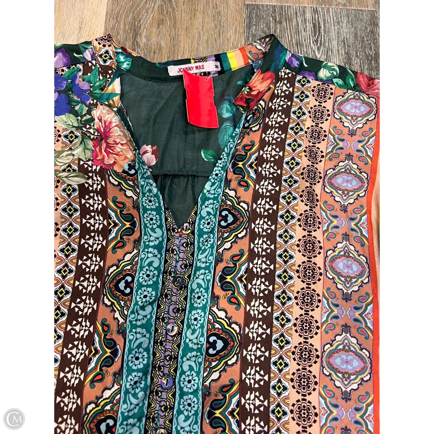 Blouse Long Sleeve By Johnny Was In Multi-colored, Size: M