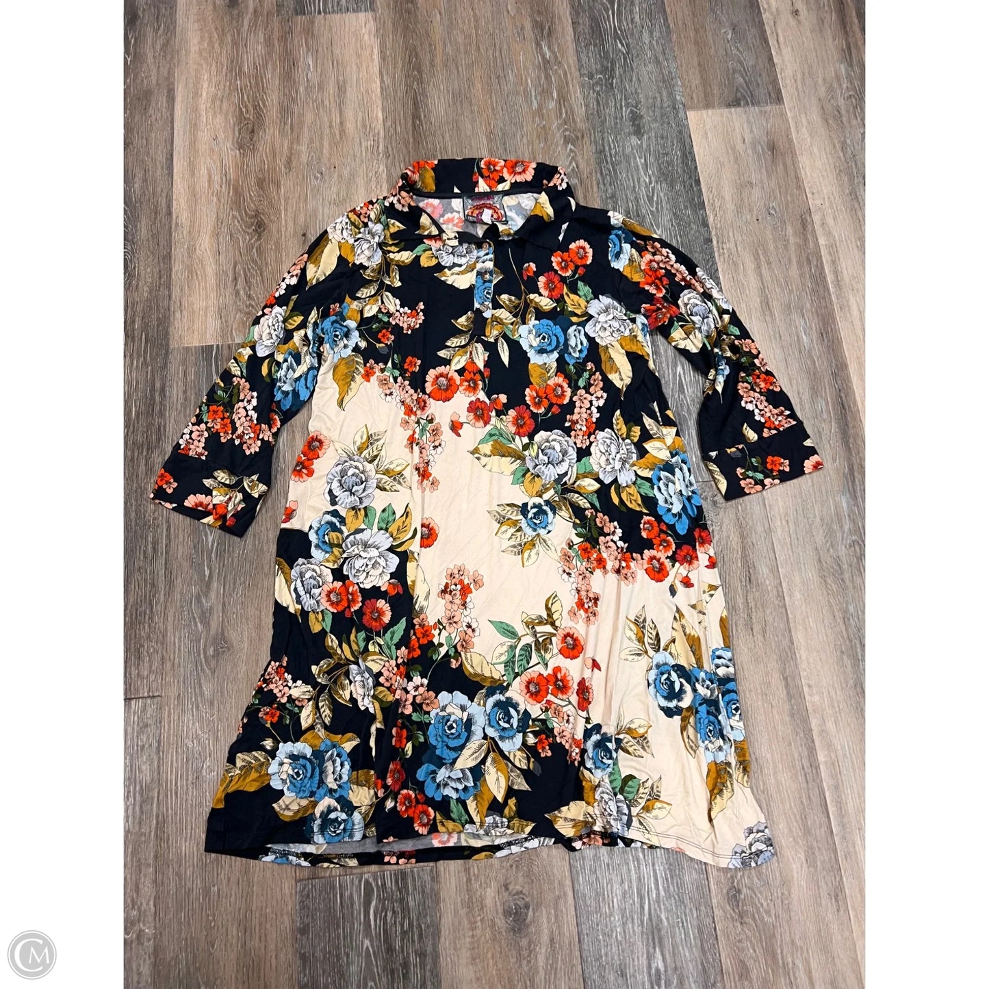 Dress Casual Short By Johnny Was In Floral Print, Size: L